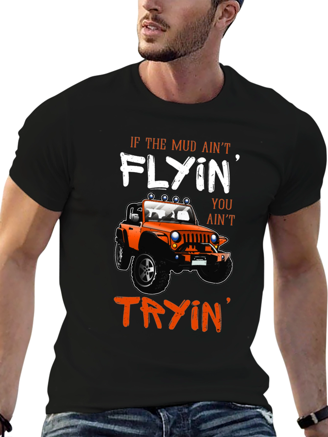 Mud Flyin Jeep Graphic T-Shirt - Off-Road Adventure