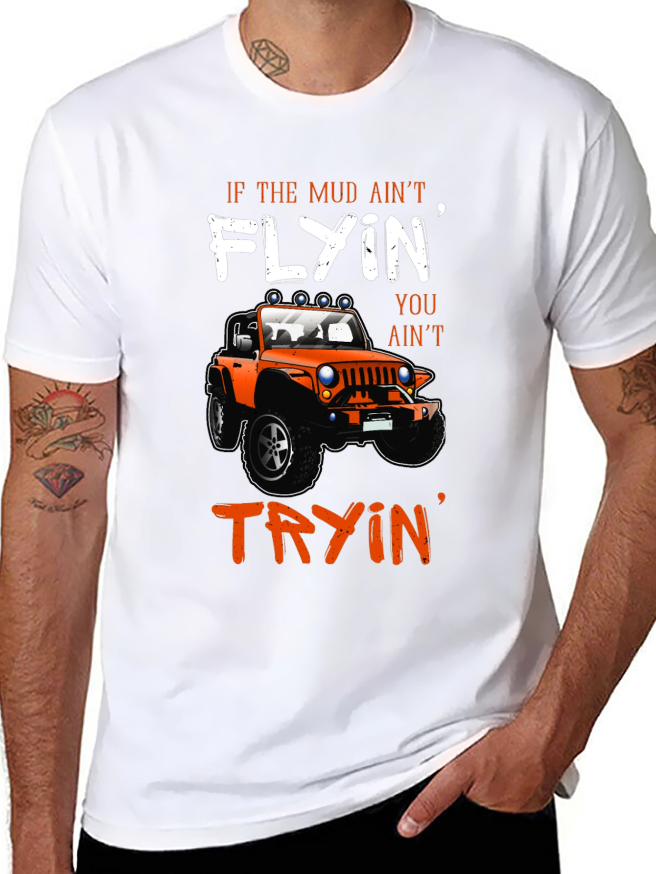 Mud Flyin Jeep Graphic T-Shirt - Off-Road Adventure
