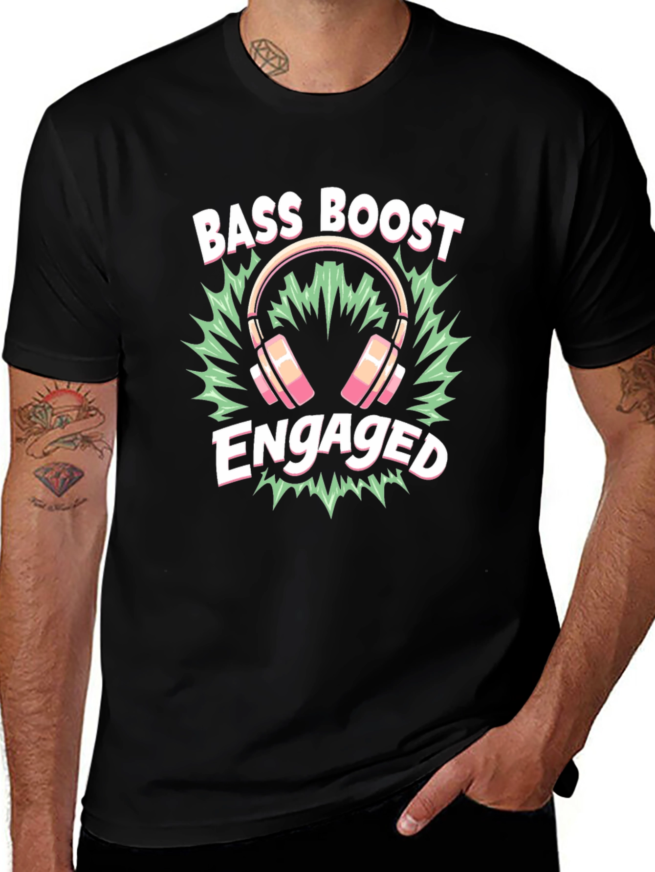 Bass Boost Engaged Black T-Shirt