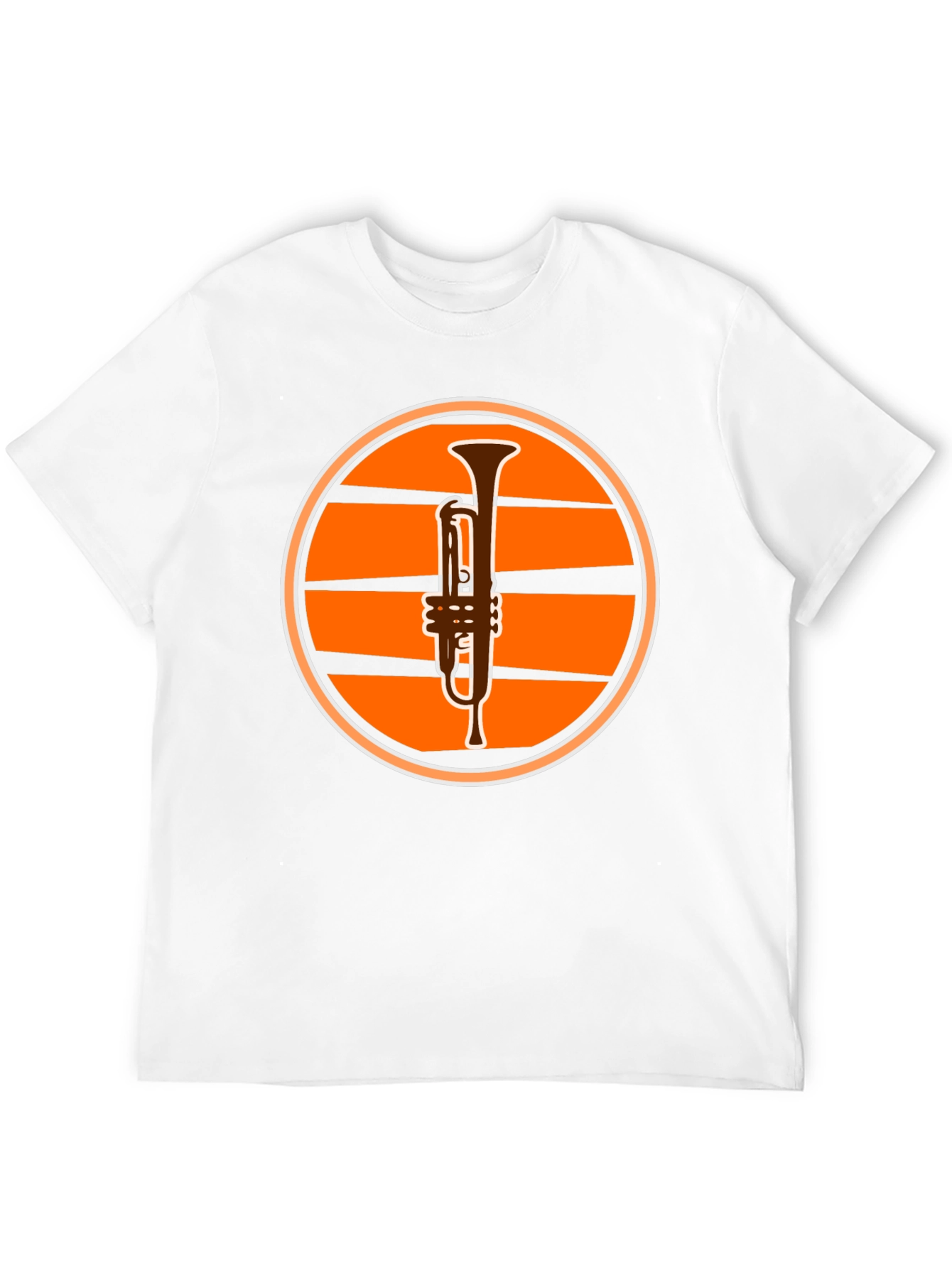 Trumpet Sunset Graphic Tee - Black Casual T-Shirt