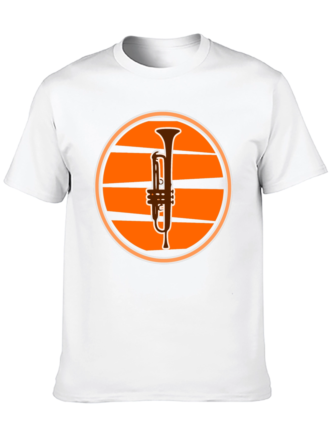 Trumpet Sunset Graphic Tee - Black Casual T-Shirt