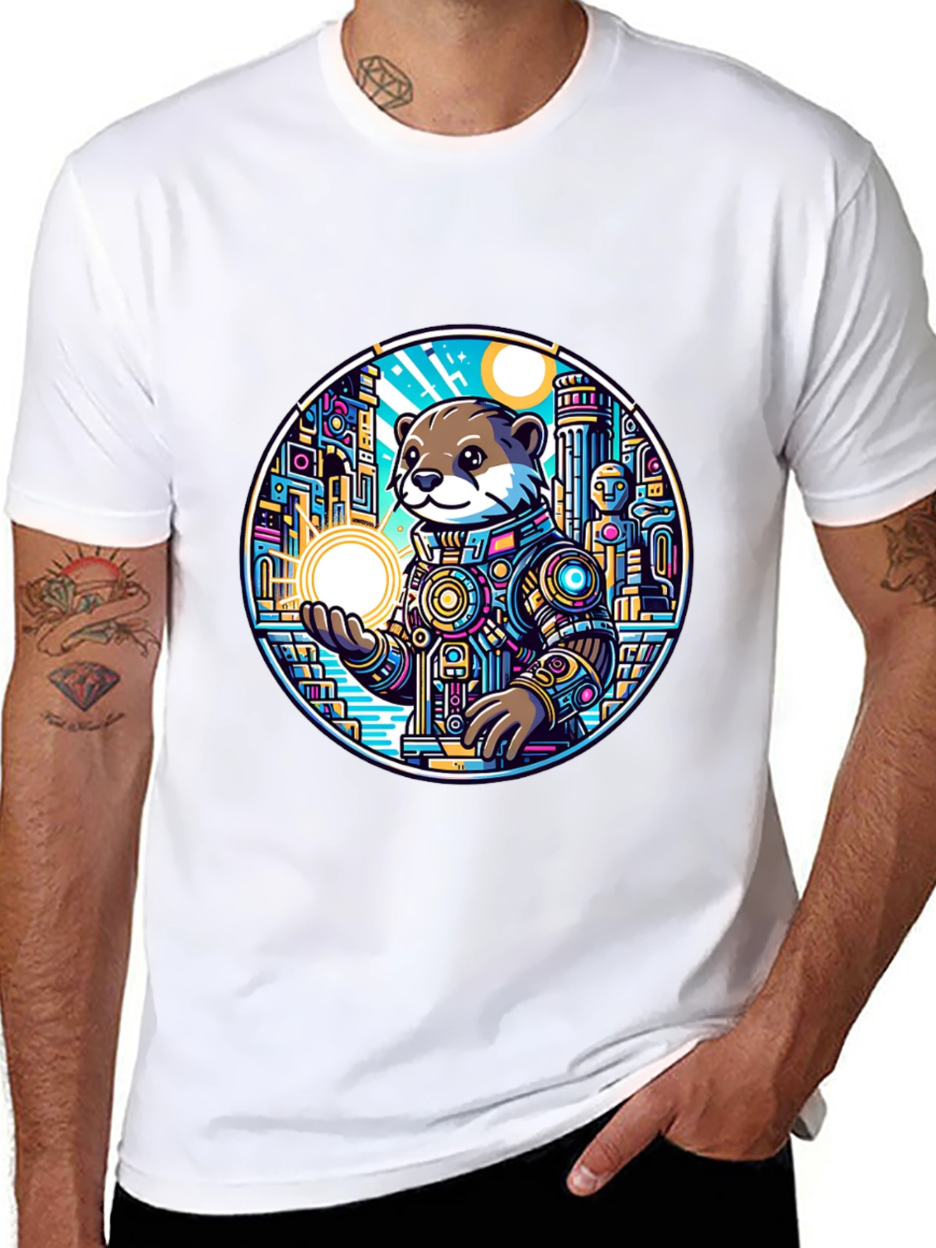 Otter in Space T-Shirt - Futuristic Design