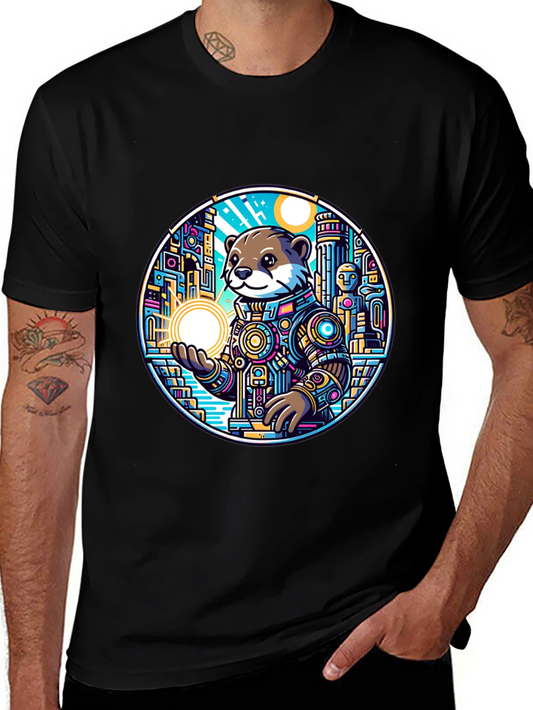 Otter in Space T-Shirt - Futuristic Design