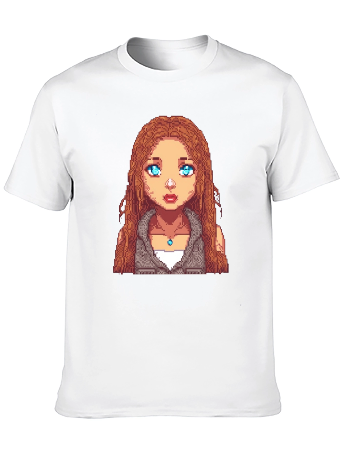 Pixel Art Girl Graphic Tee - Unisex Black T-Shirt