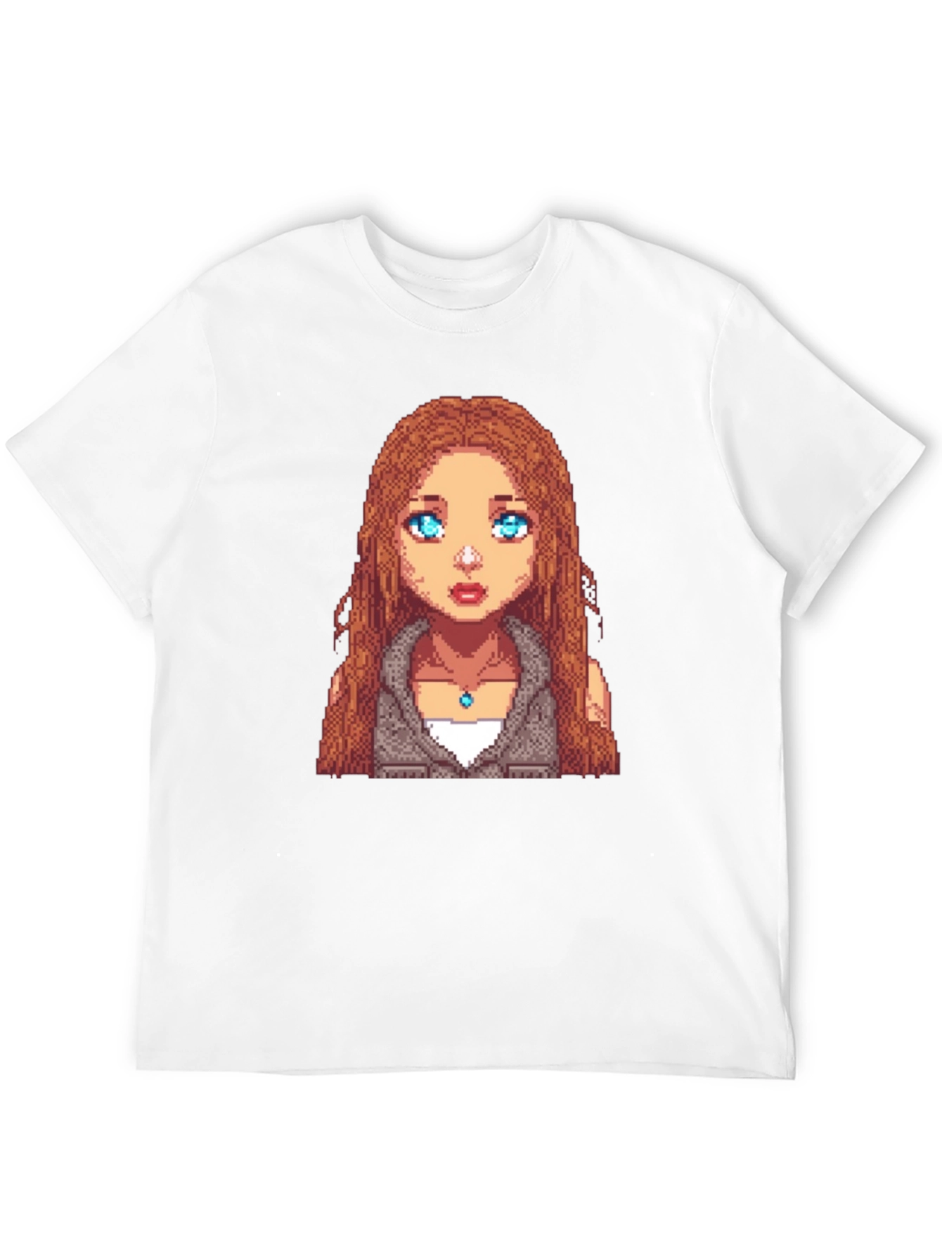 Pixel Art Girl Graphic Tee - Unisex Black T-Shirt
