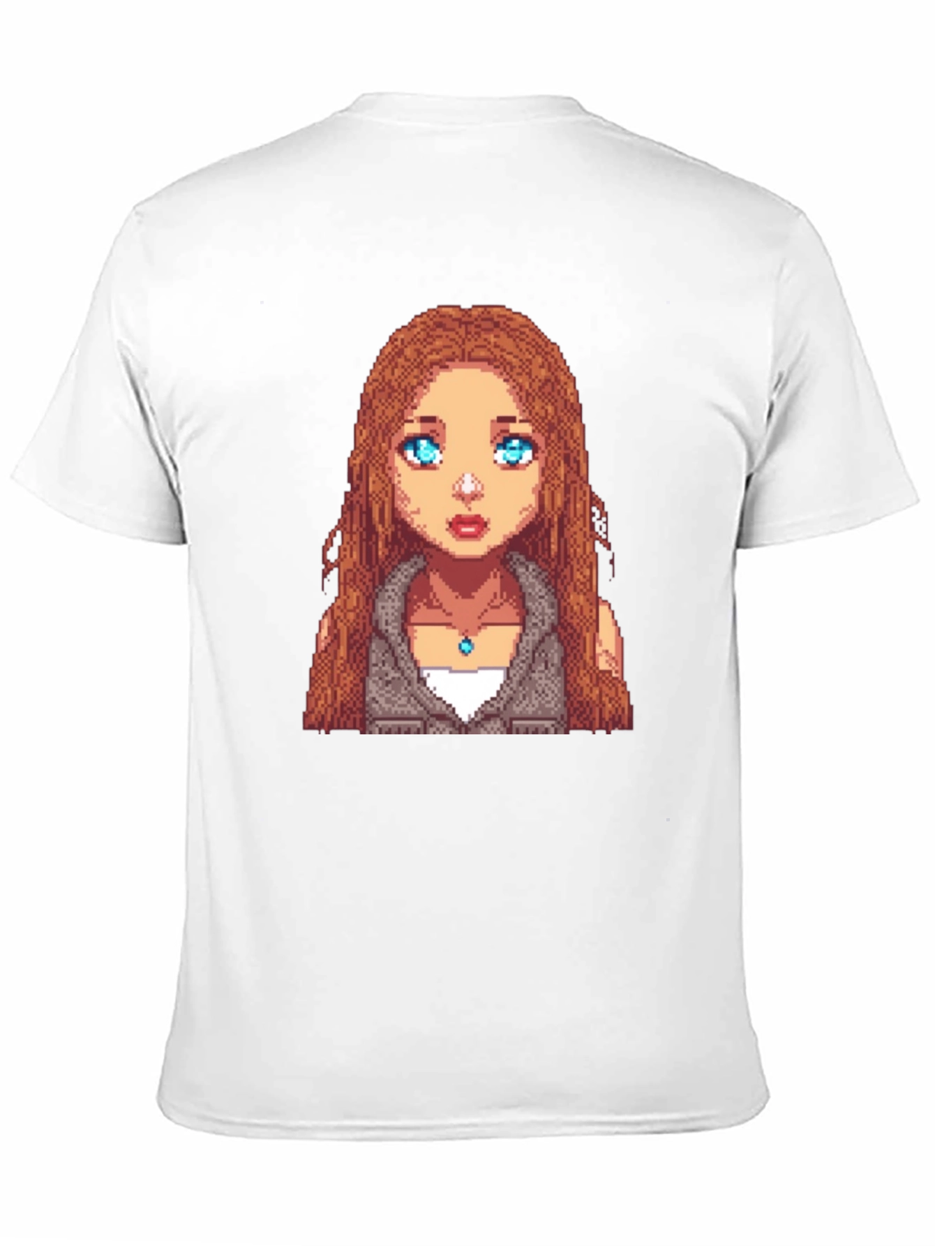 Pixel Art Girl Graphic Tee - Unisex Black T-Shirt