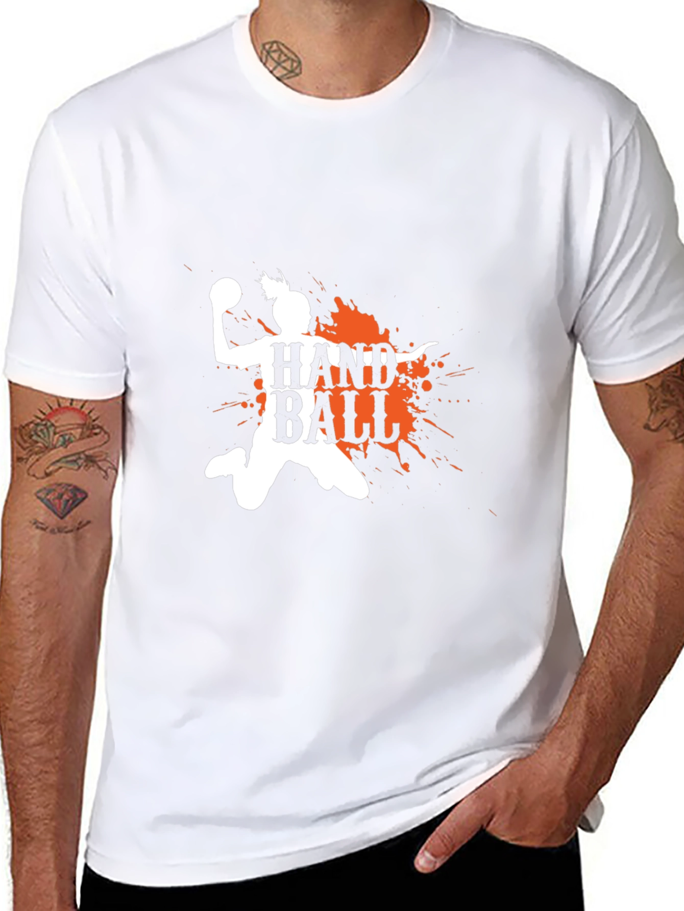 Handball Player Graphic Print T-Shirt