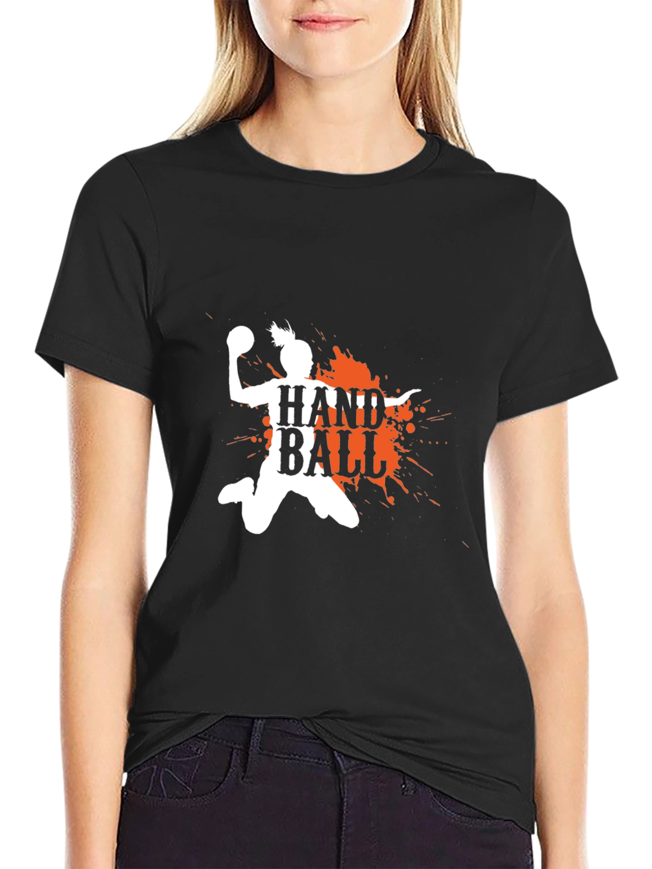 Handball Player Graphic Print T-Shirt