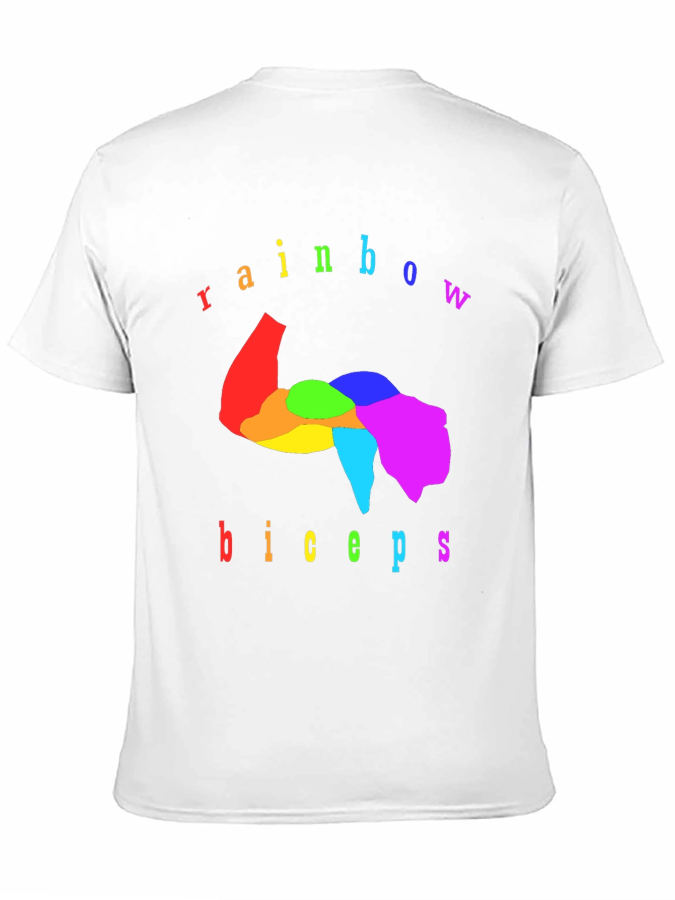 Rainbow Biceps Graphic Tee - Black Cotton T-Shirt