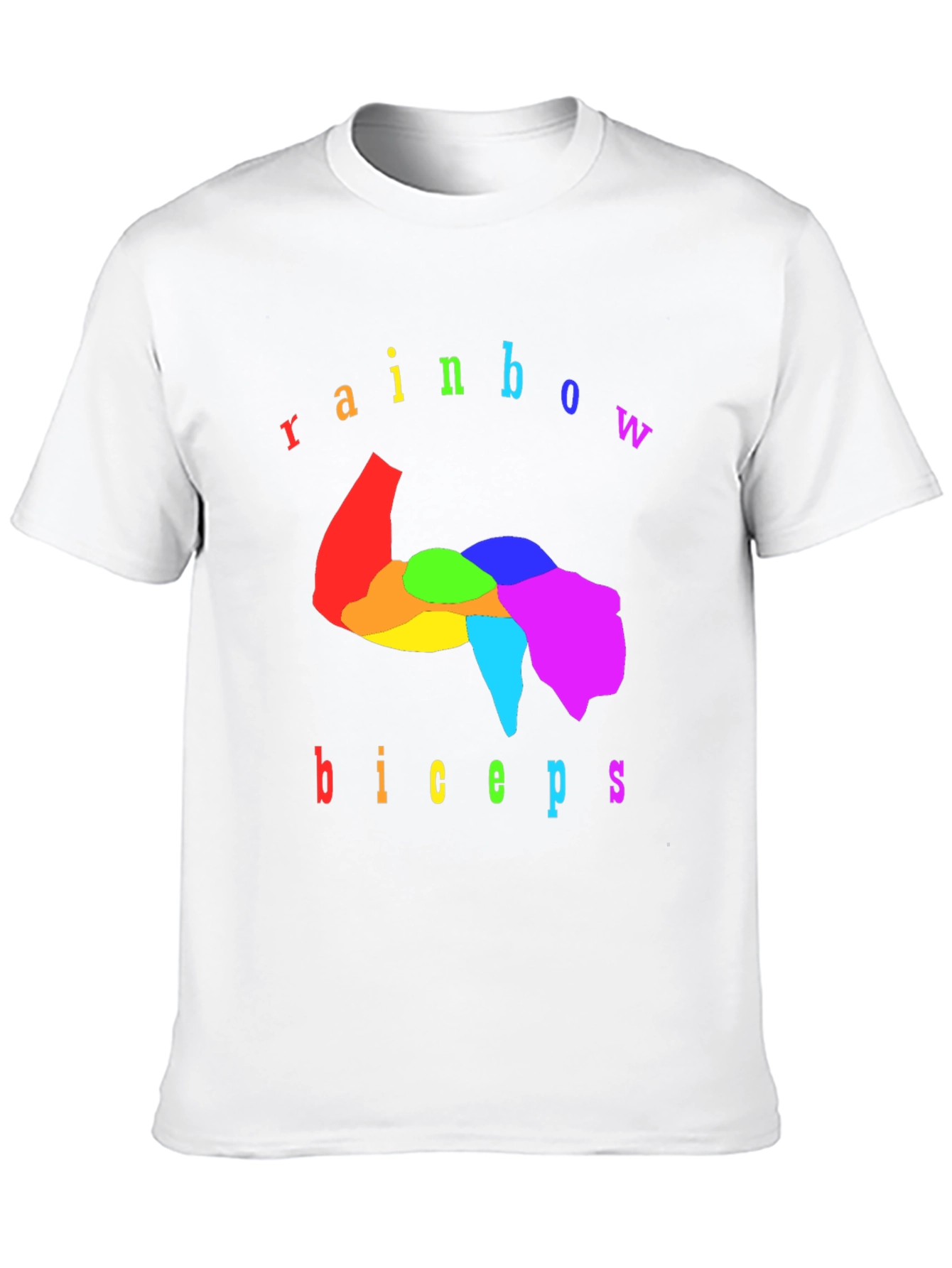 Rainbow Biceps Graphic Tee - Black Cotton T-Shirt