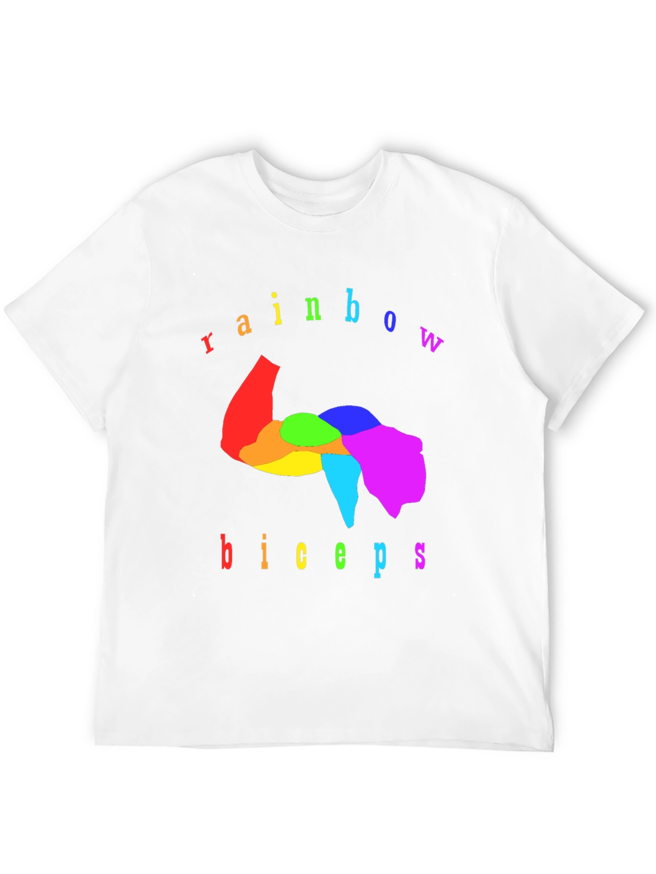 Rainbow Biceps Graphic Tee - Black Cotton T-Shirt