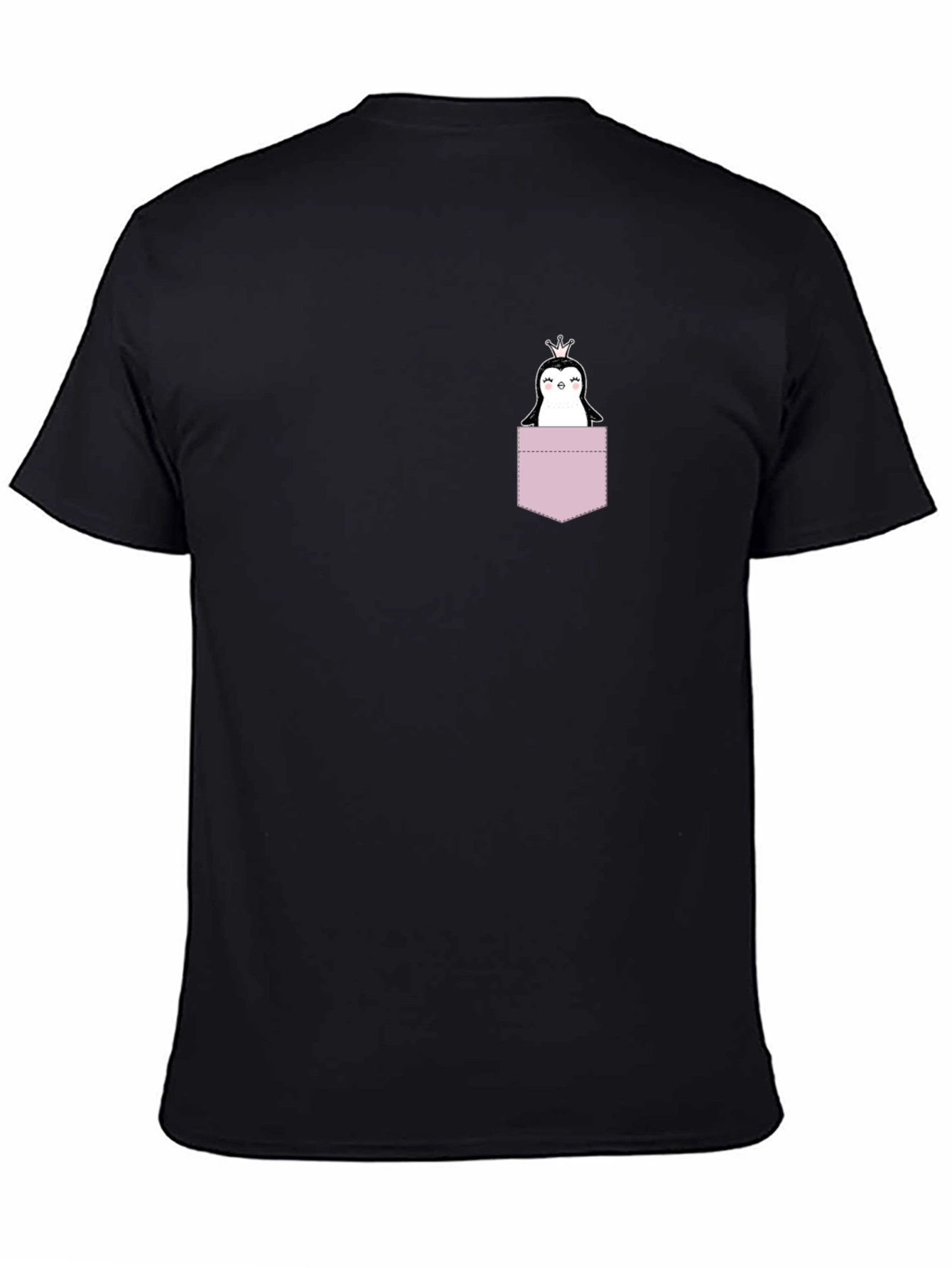 Penguin Pocket T-Shirt - Black Crew Neck