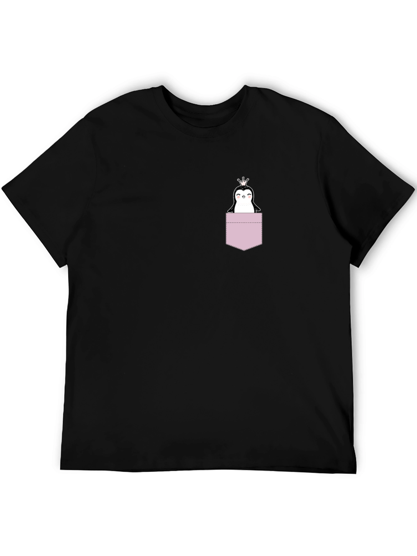 Penguin Pocket T-Shirt - Black Crew Neck