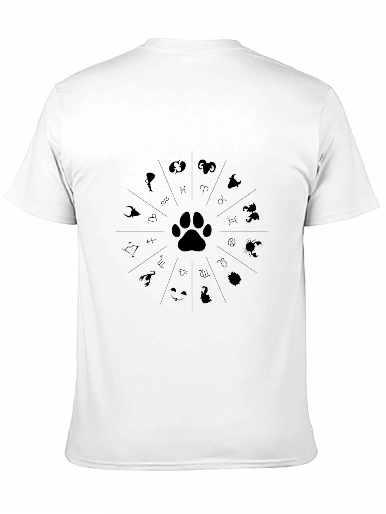 Zodiac Paw Print Graphic T-Shirt