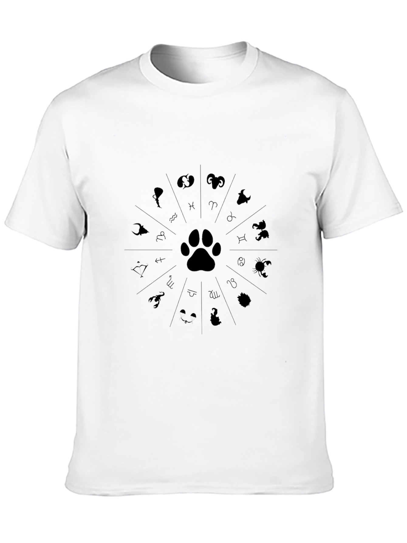 Zodiac Paw Print Graphic T-Shirt