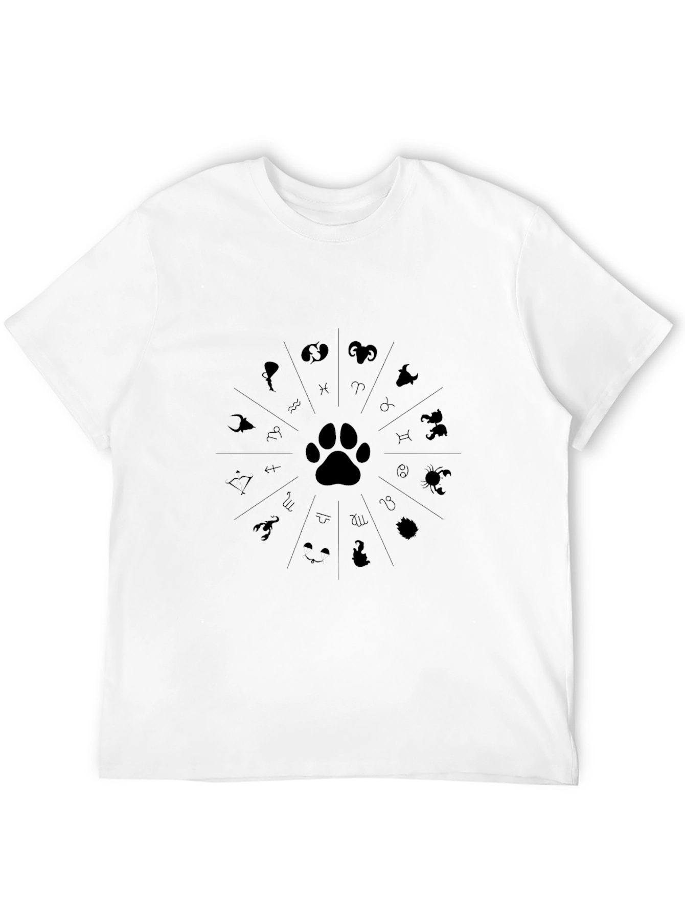 Zodiac Paw Print Graphic T-Shirt