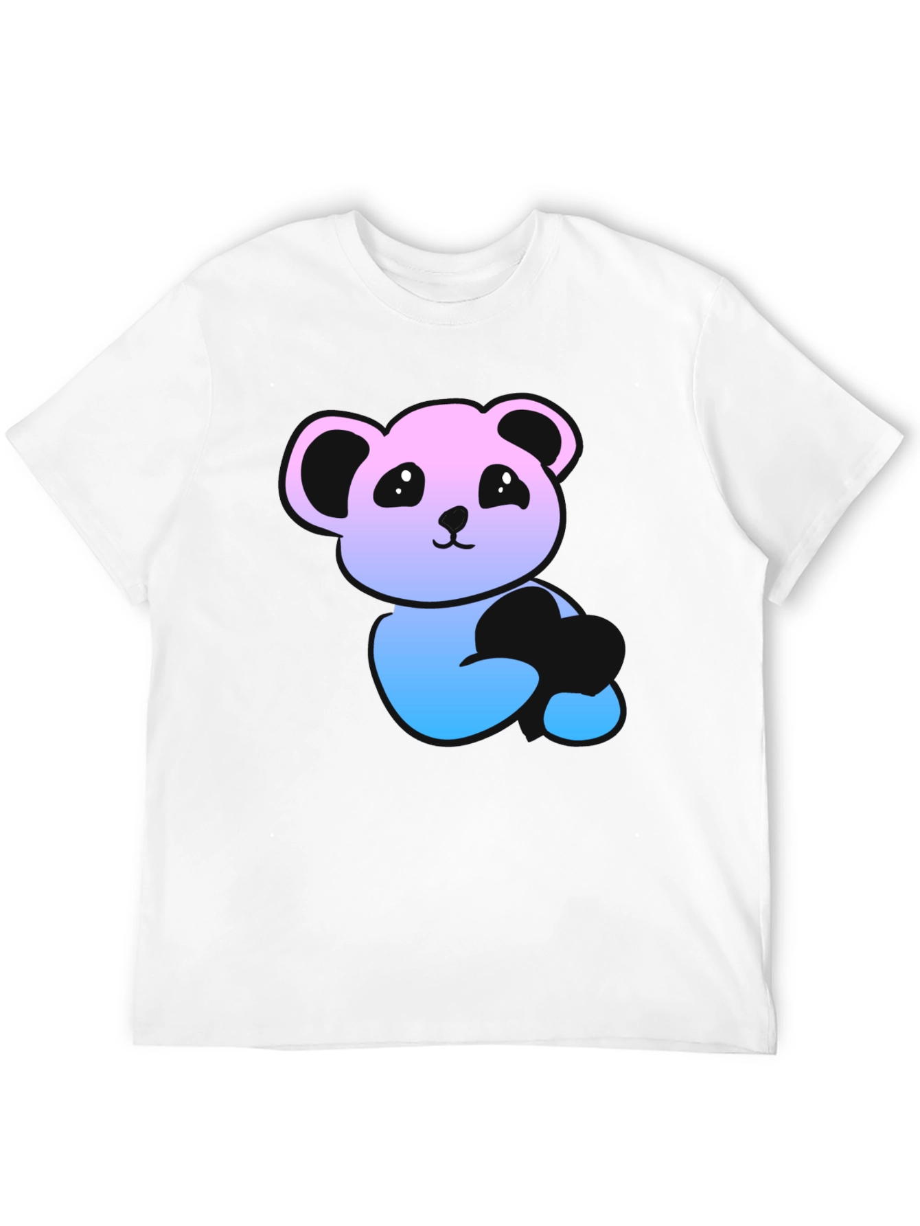 Panda Gradient Graphic T-Shirt - Mens Black Tee