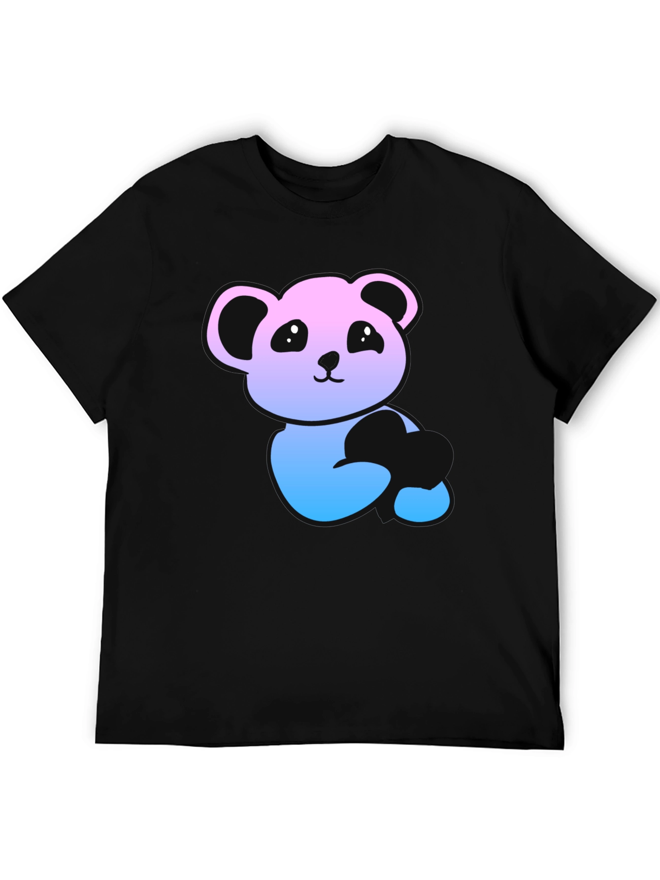 Panda Gradient Graphic T-Shirt - Mens Black Tee