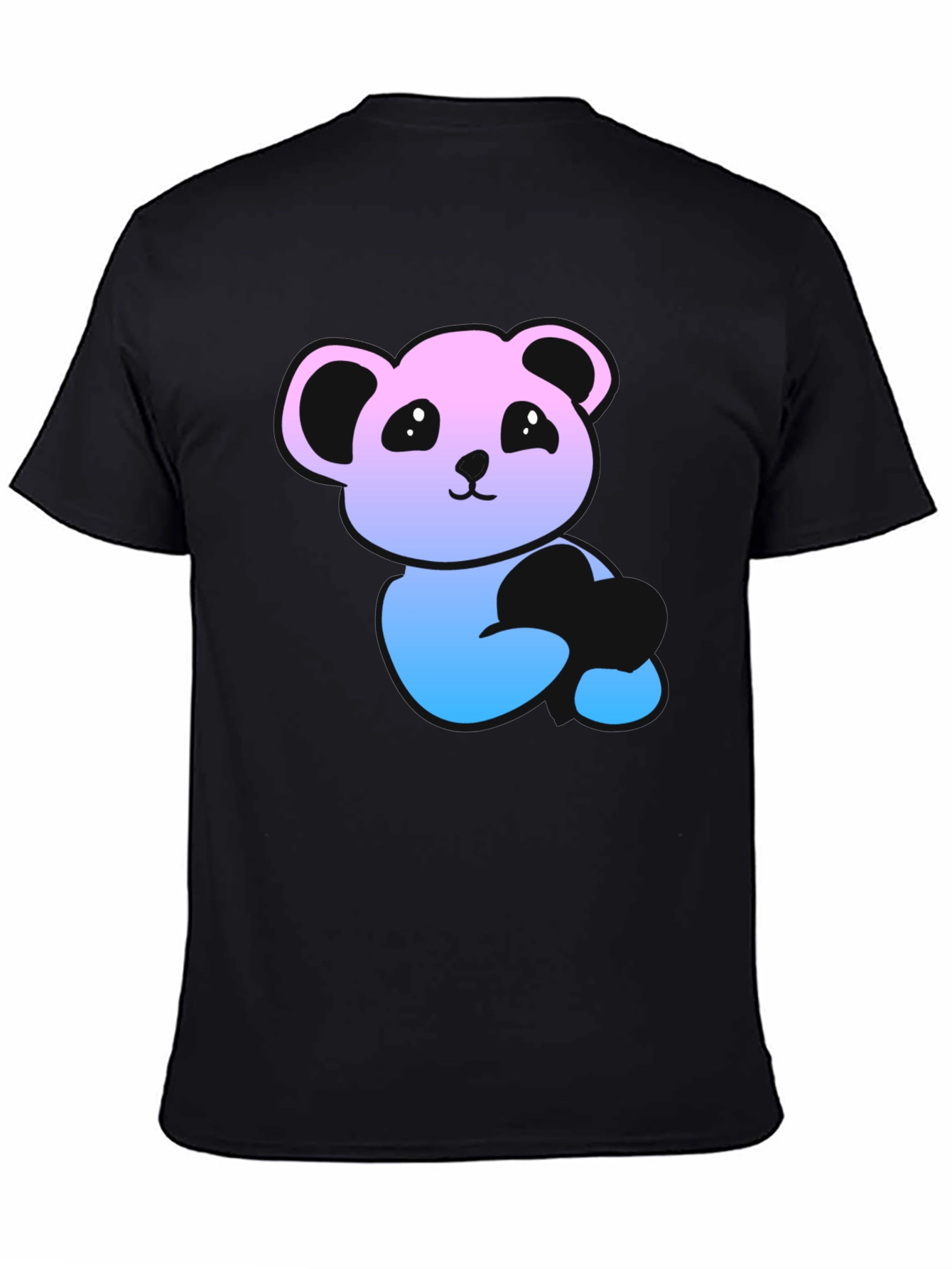 Panda Gradient Graphic T-Shirt - Mens Black Tee