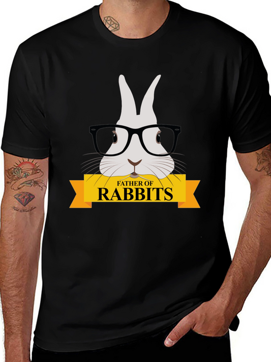 Father of Rabbits Graphic T-Shirt - Black