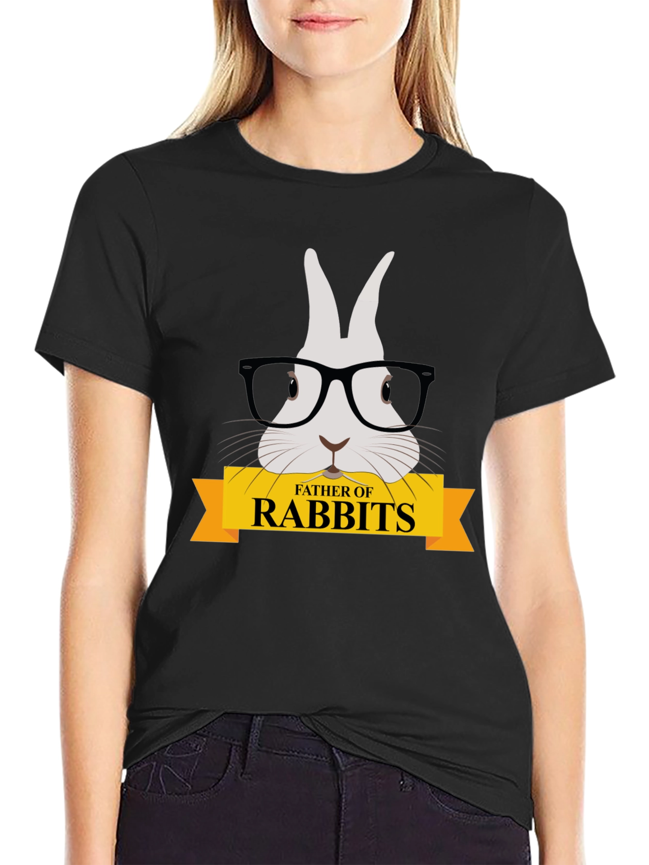 Father of Rabbits Graphic T-Shirt - Black
