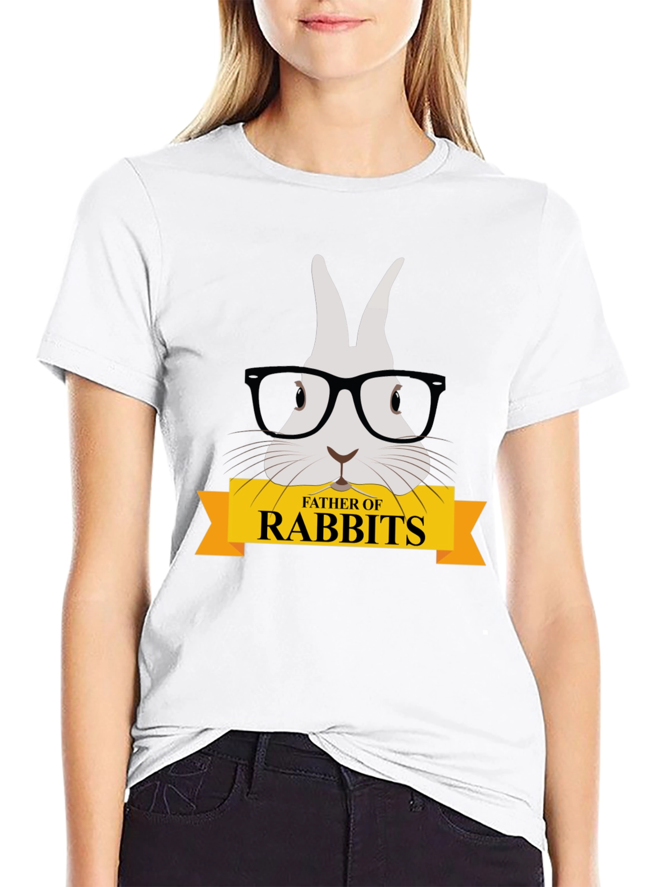 Father of Rabbits Graphic T-Shirt - Black