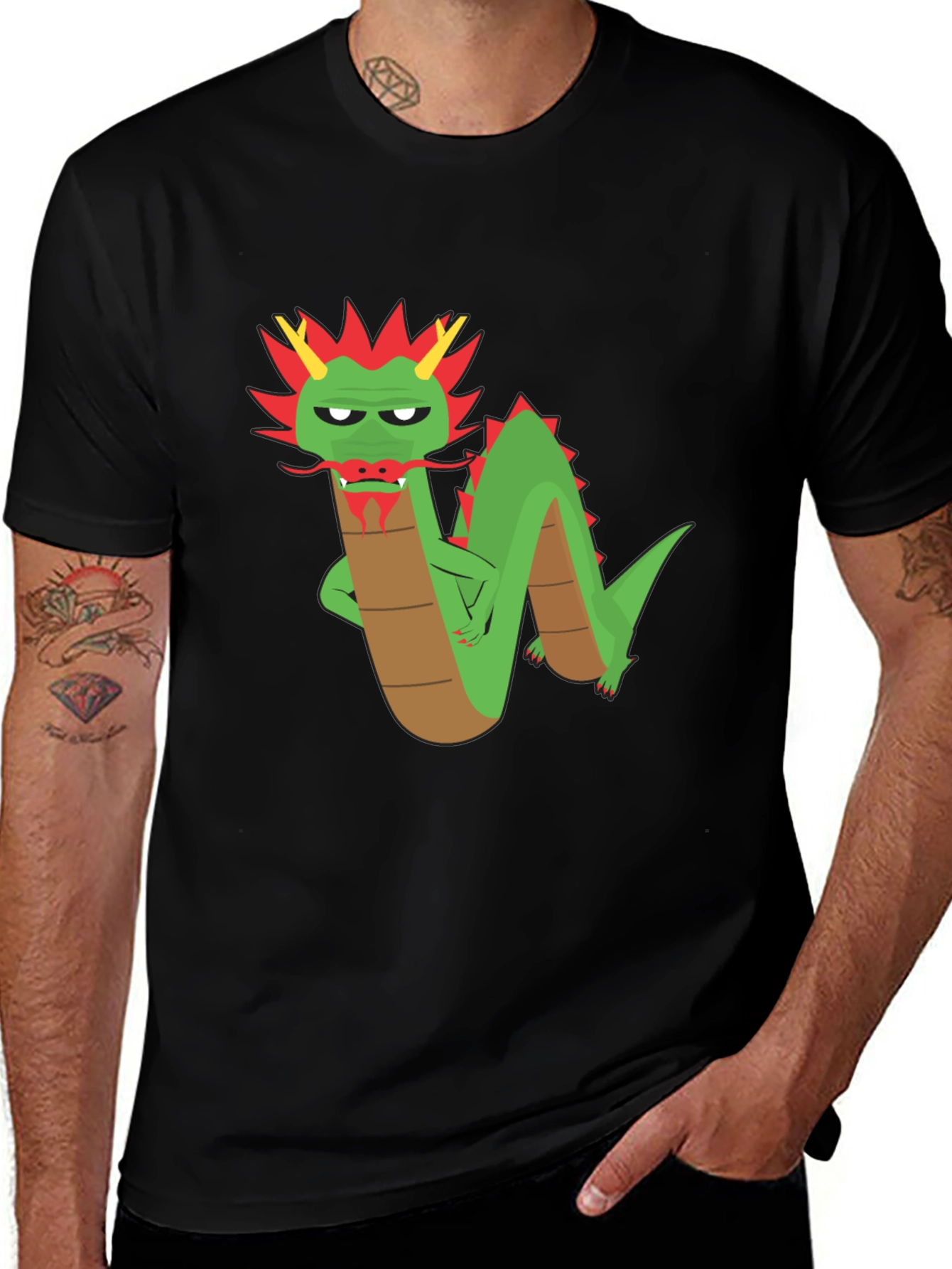 Cool Dragon Graphic T-Shirt - Black Cotton Tee