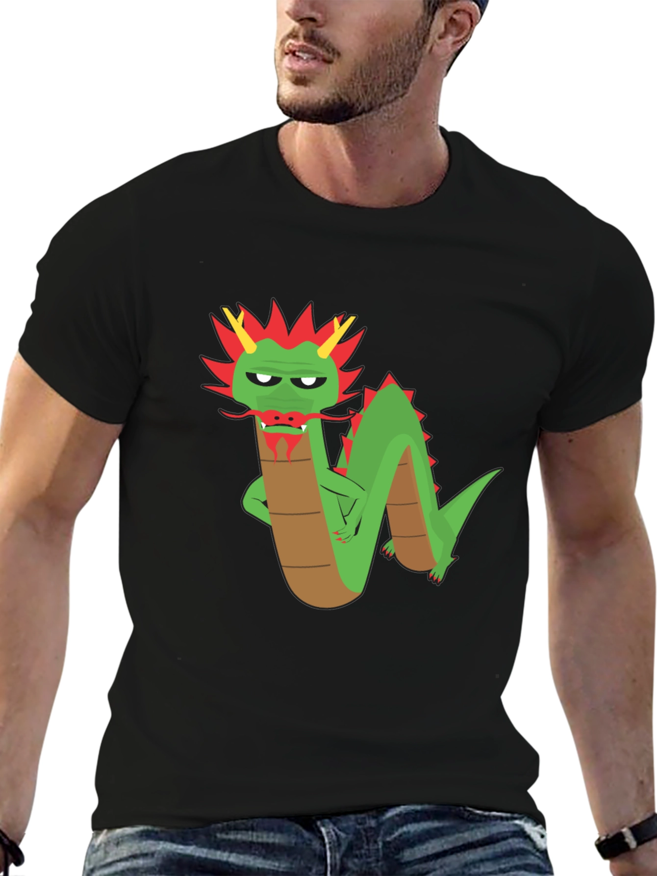 Cool Dragon Graphic T-Shirt - Black Cotton Tee