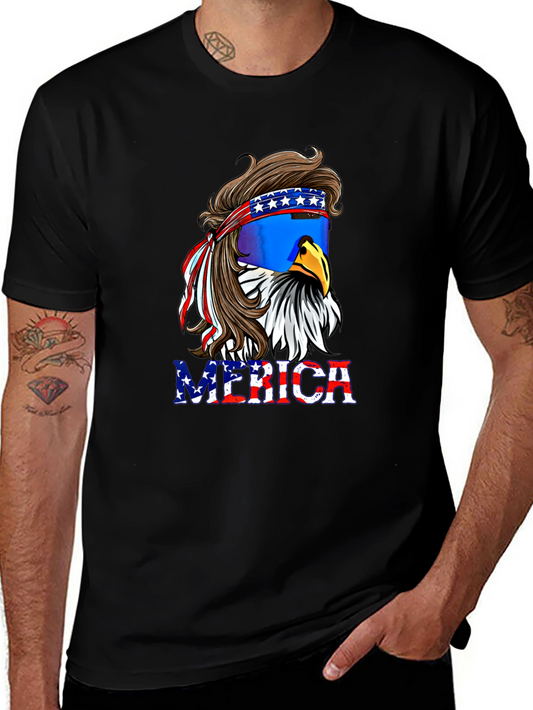 American Eagle Mullet T-Shirt - Patriotic Merica Tee