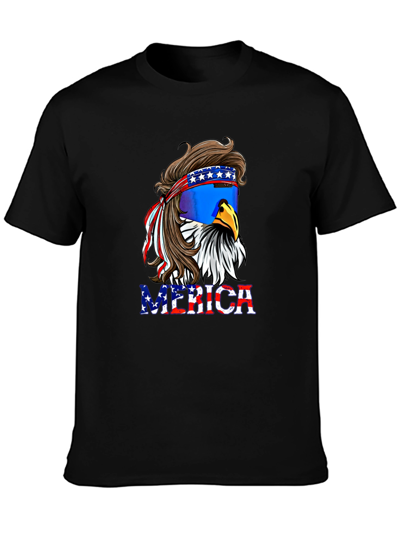 American Eagle Mullet T-Shirt - Patriotic Merica Tee