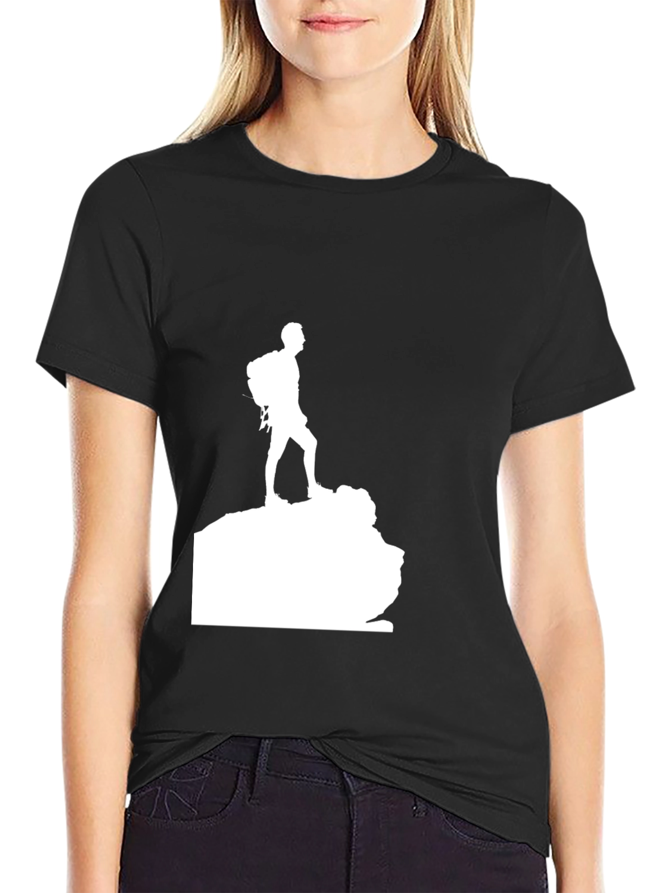 Hiking Silhouette Graphic Tee - Black