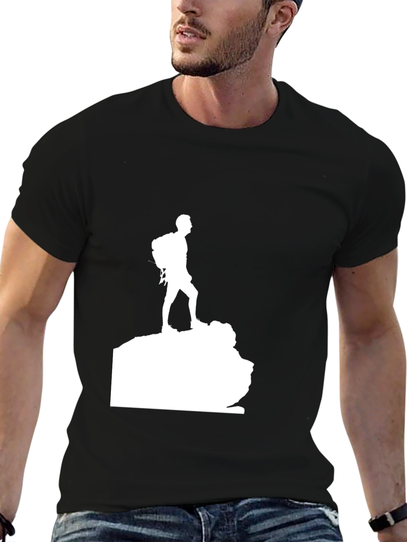 Hiking Silhouette Graphic Tee - Black