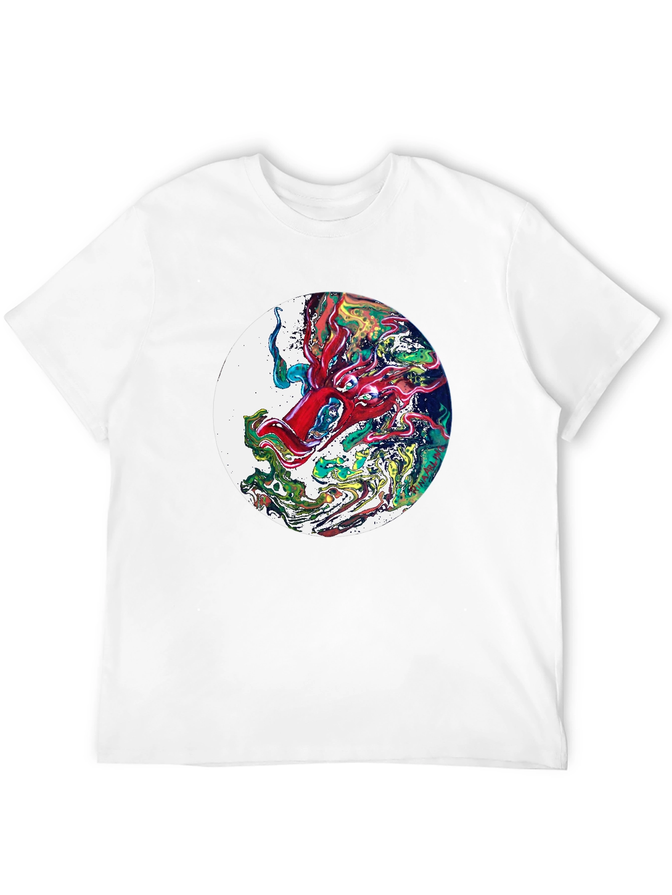 Abstract Dragon Graphic T-Shirt - Black