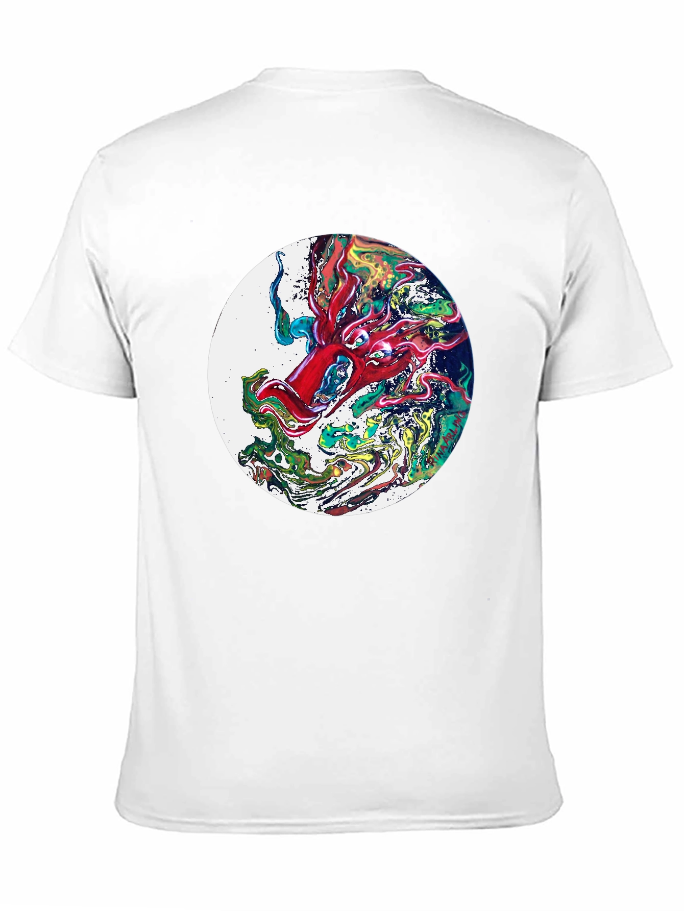 Abstract Dragon Graphic T-Shirt - Black