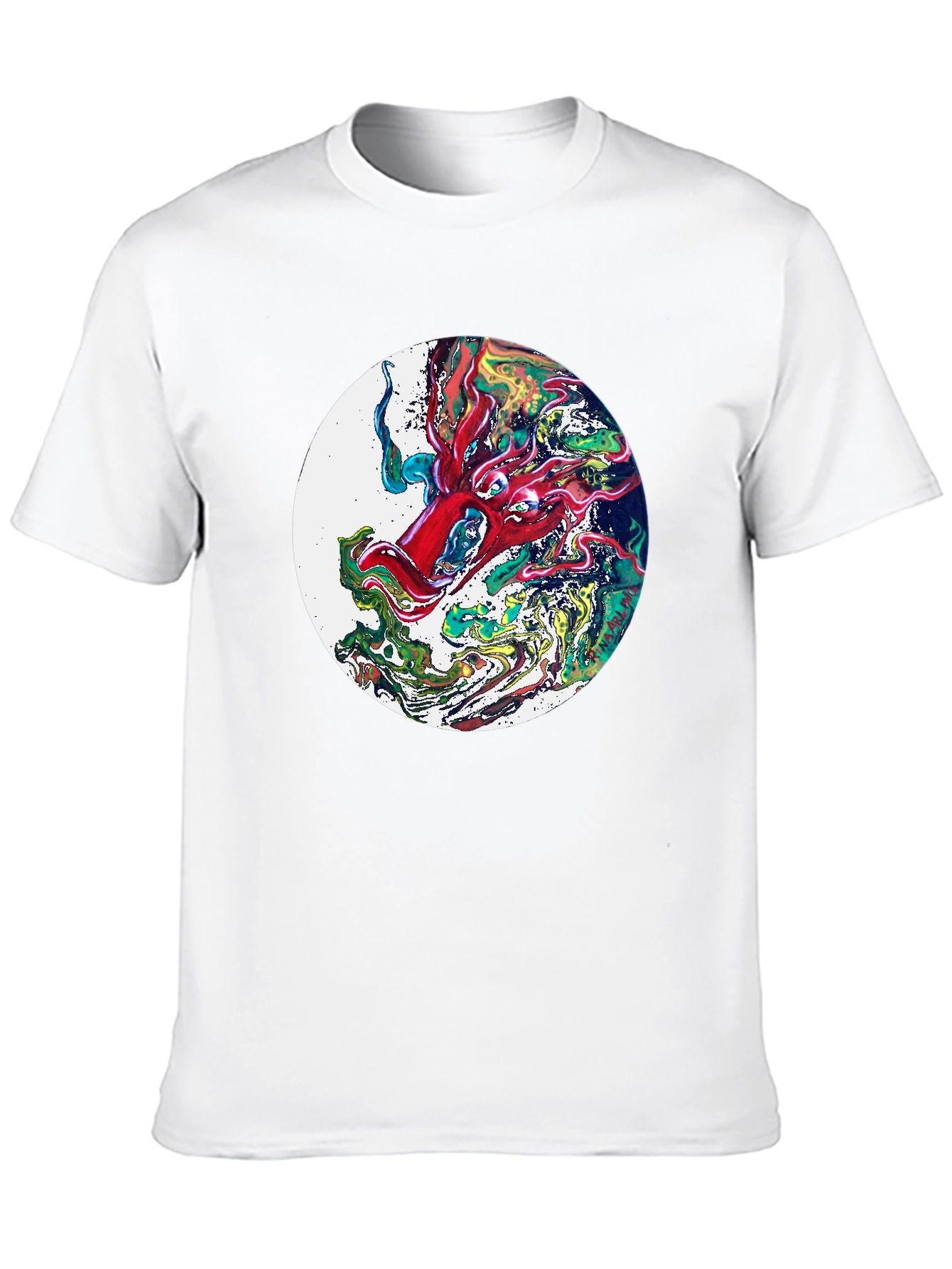 Abstract Dragon Graphic T-Shirt - Black