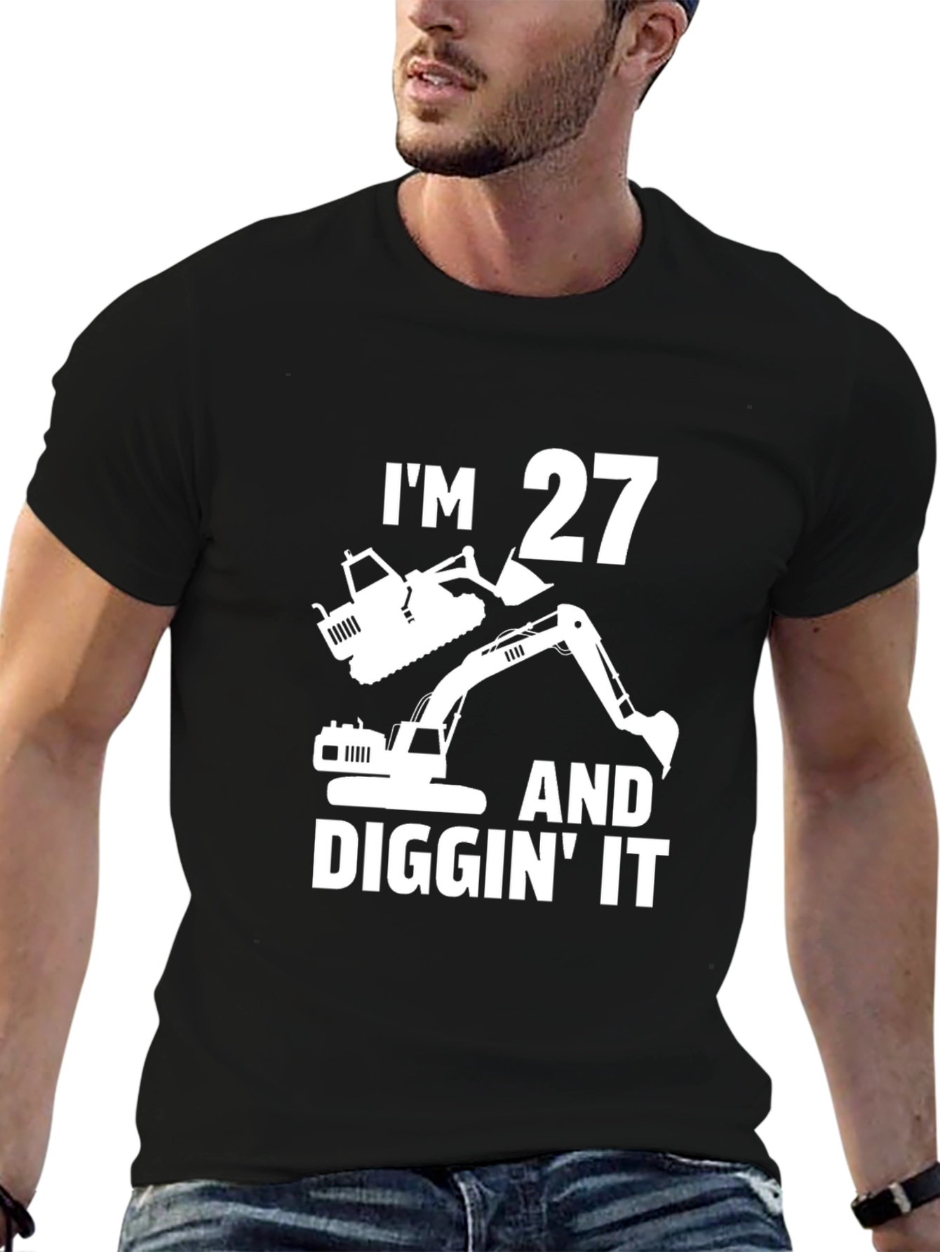 Funny 27th Birthday Excavator T-Shirt