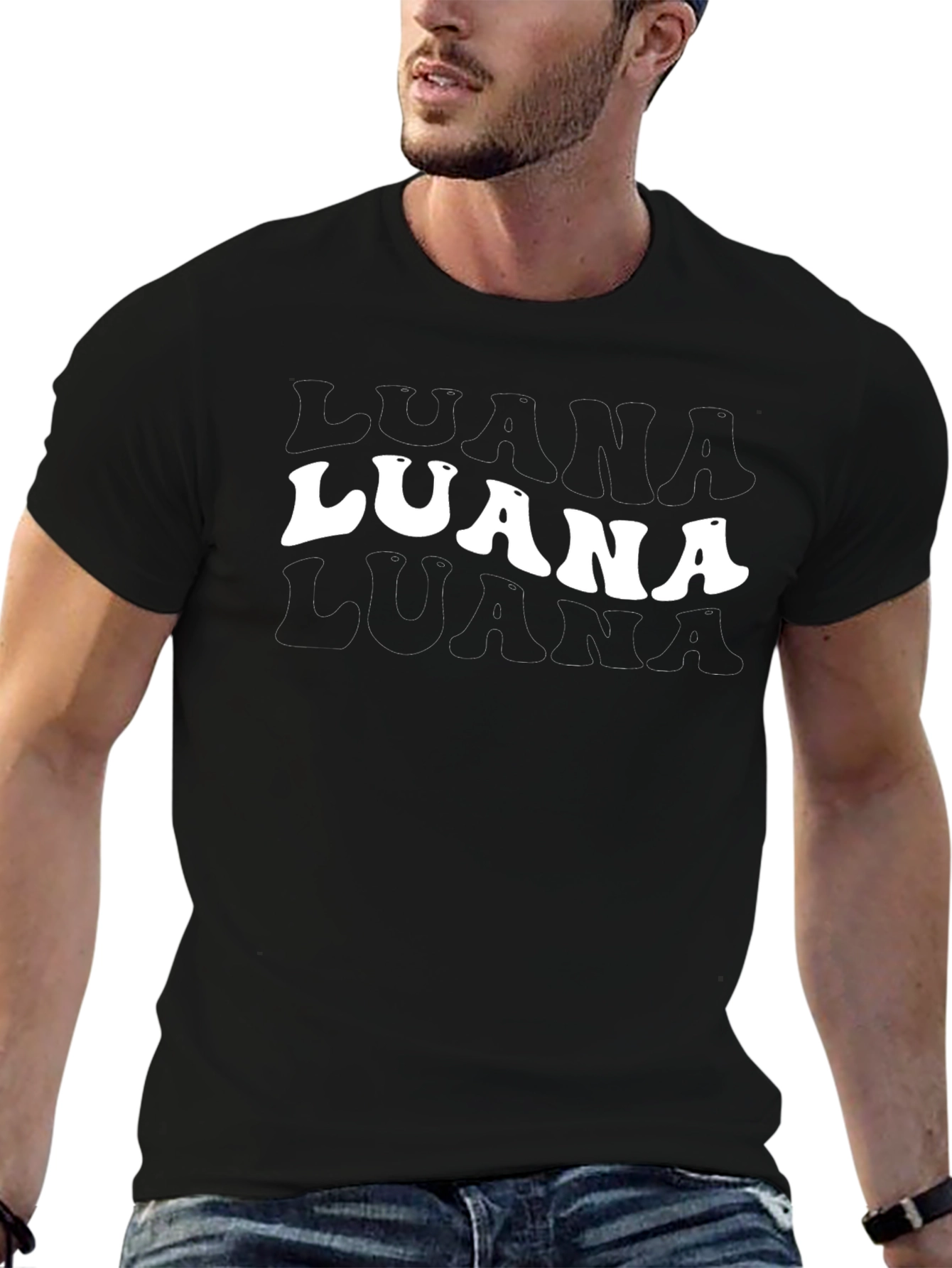 Luana Retro Tee - Stylish Black Graphic T-Shirt
