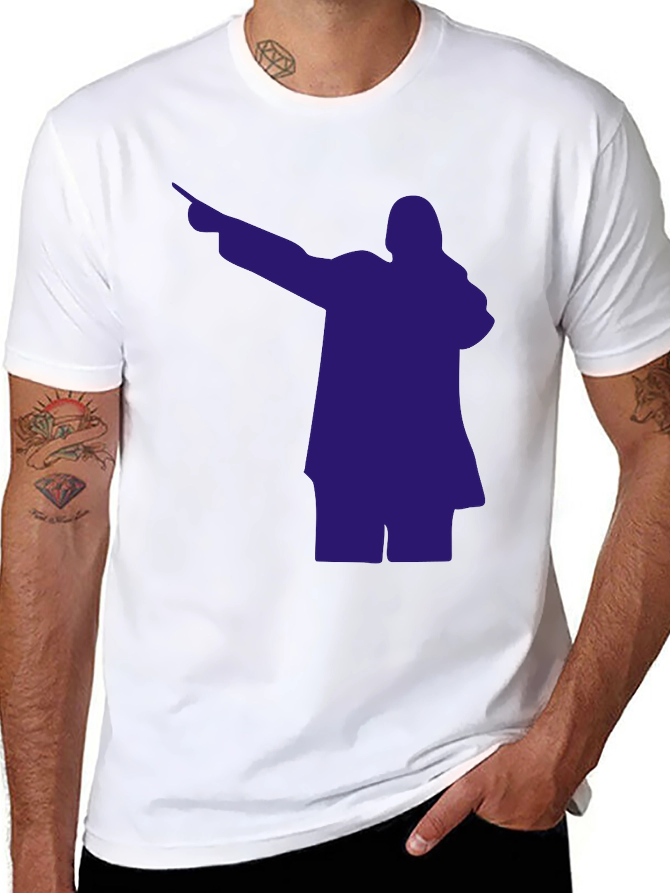 Dabbing Silhouette Graphic Tee - Mens Black T-Shirt