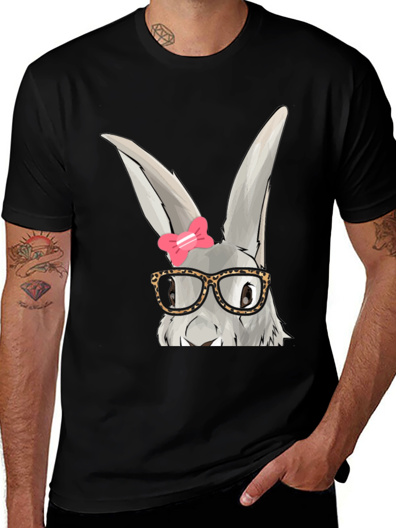 Cute Bunny with Glasses T-Shirt - Fun Easter Apparel