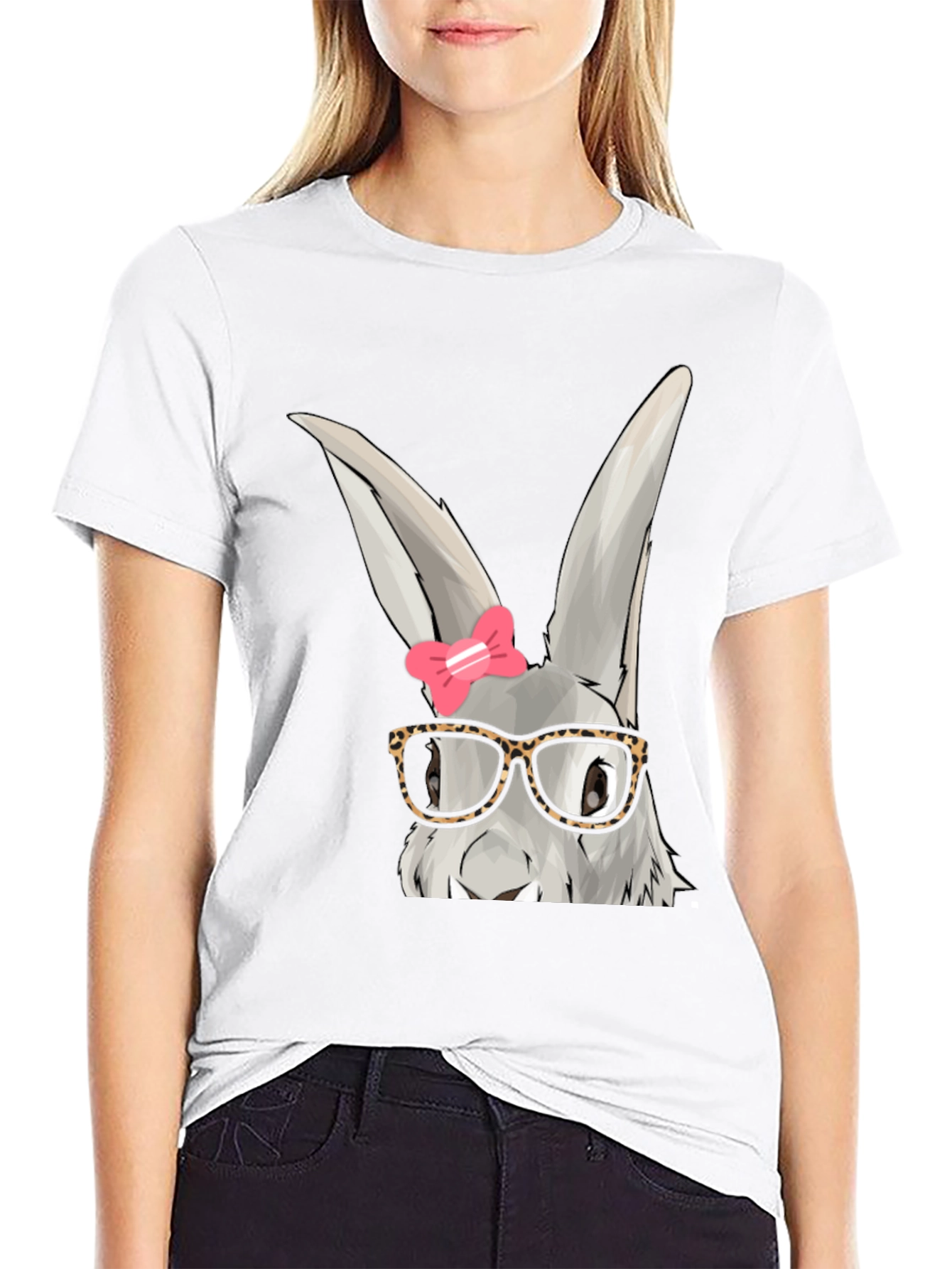 Cute Bunny with Glasses T-Shirt - Fun Easter Apparel