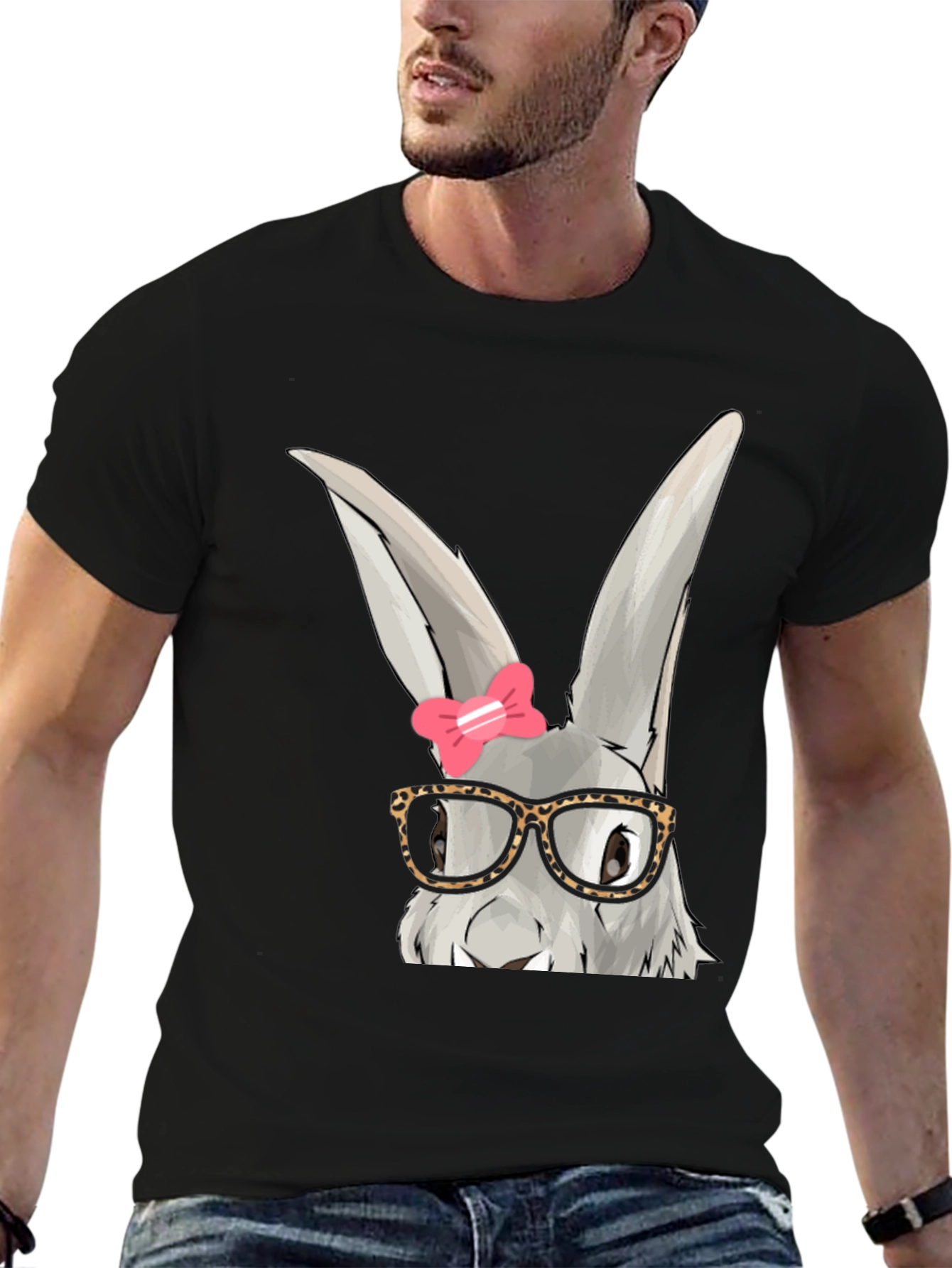 Cute Bunny with Glasses T-Shirt - Fun Easter Apparel
