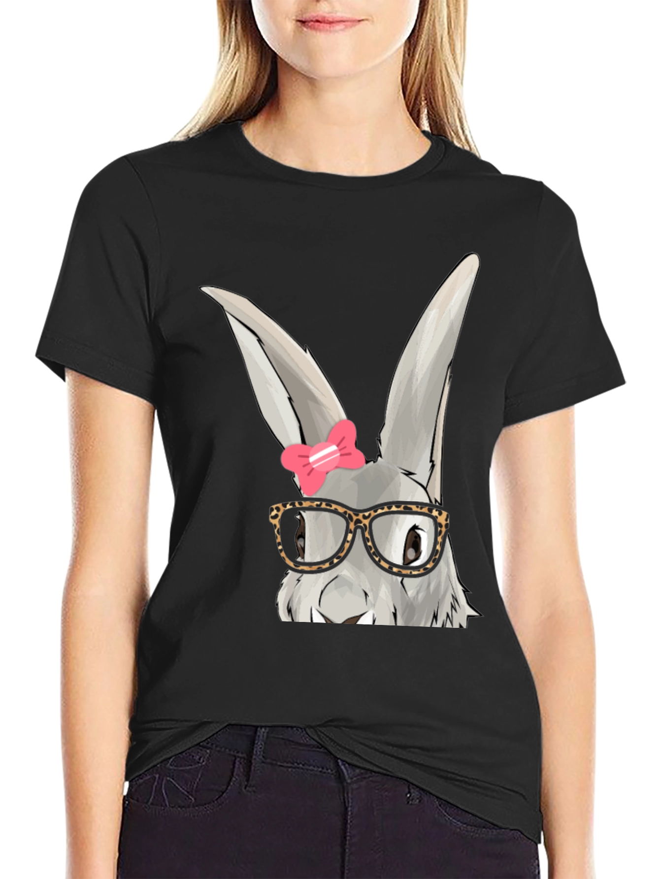 Cute Bunny with Glasses T-Shirt - Fun Easter Apparel