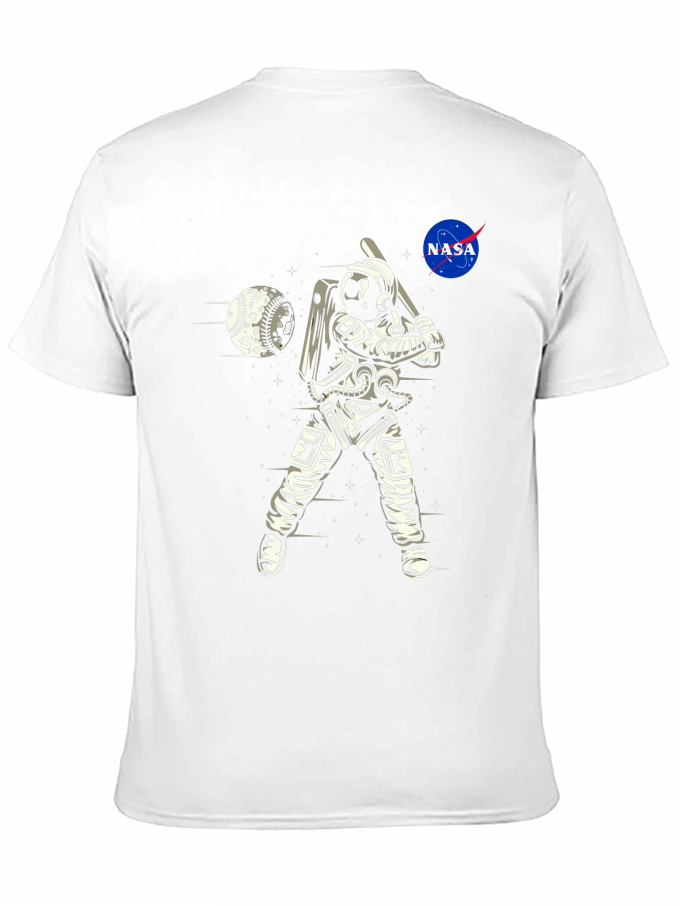 Astronaut Baseball Black T-Shirt