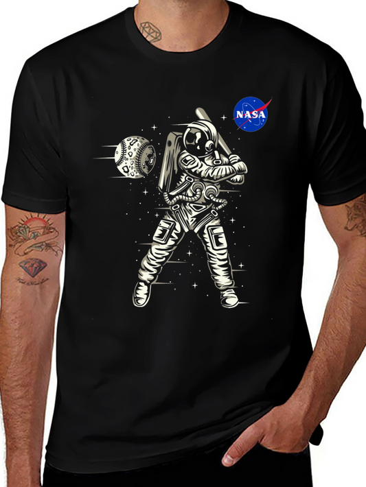Astronaut Baseball Black T-Shirt