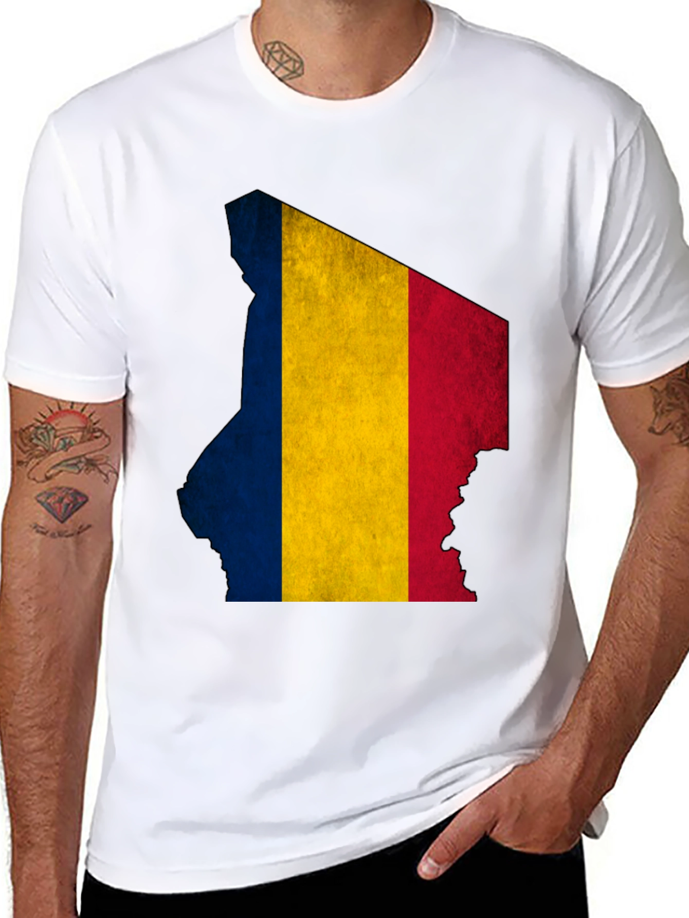 Chad Flag Map T-Shirt - Patriotic Pride