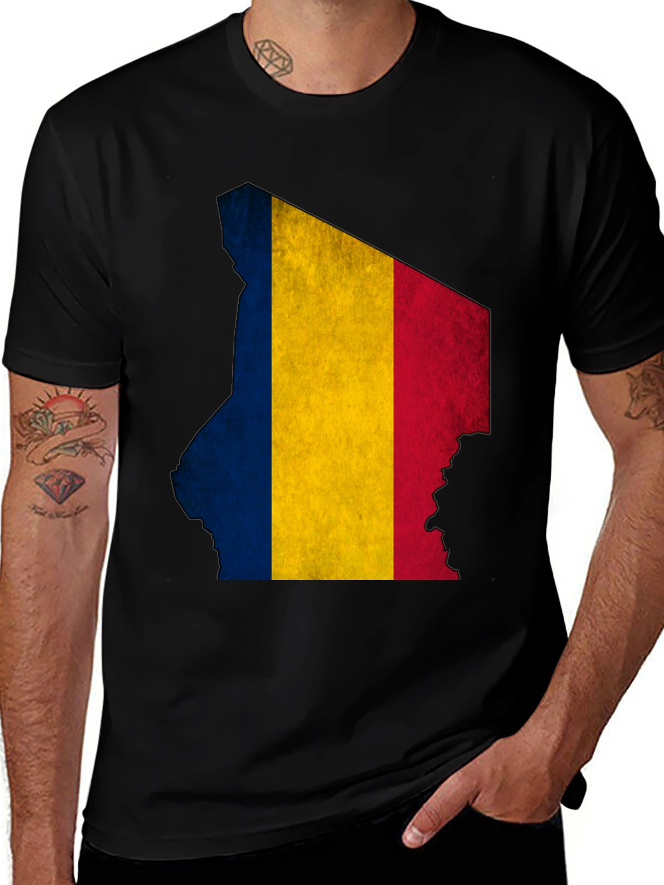 Chad Flag Map T-Shirt - Patriotic Pride