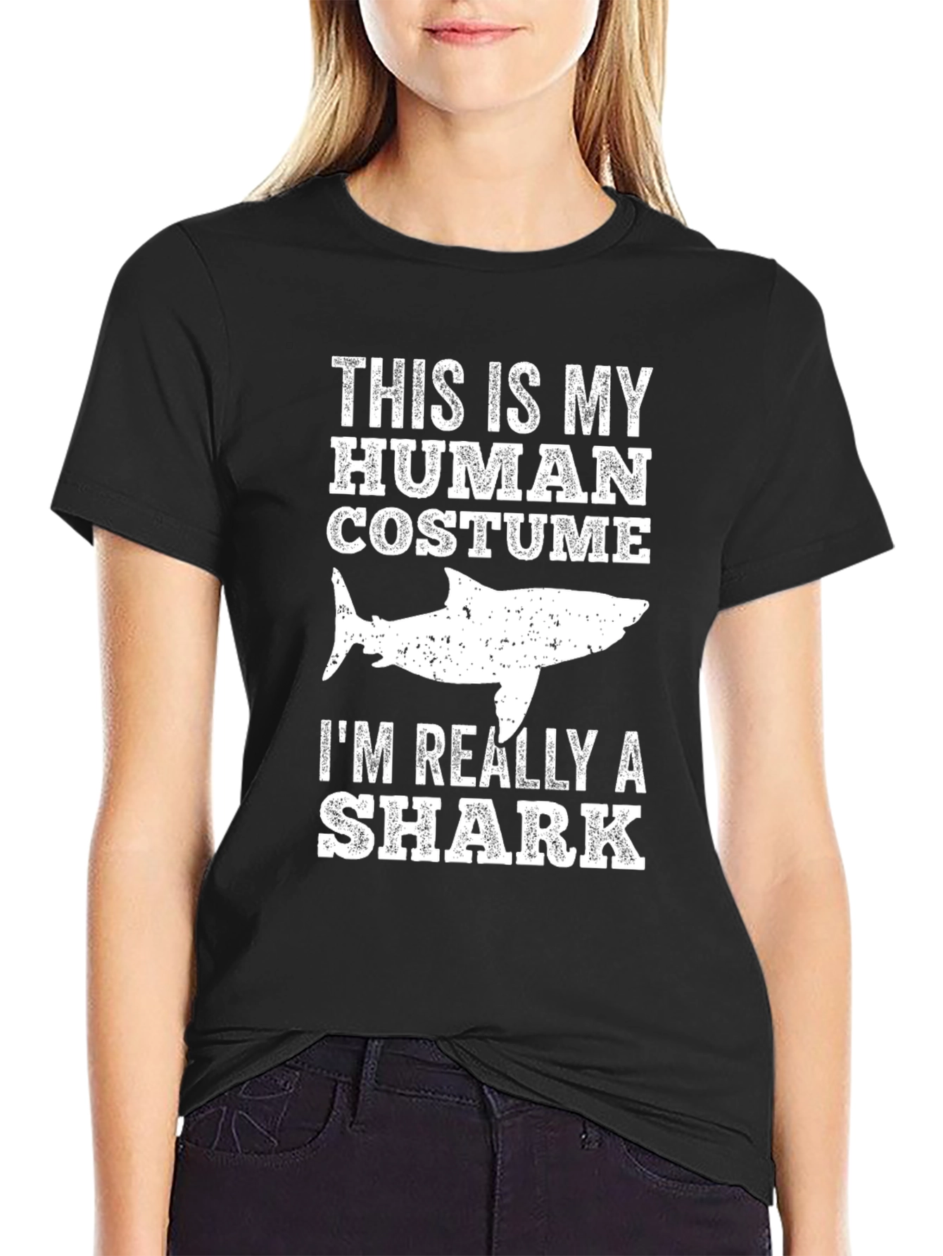 Human Costume Shark T-Shirt - Funny Graphic Tee