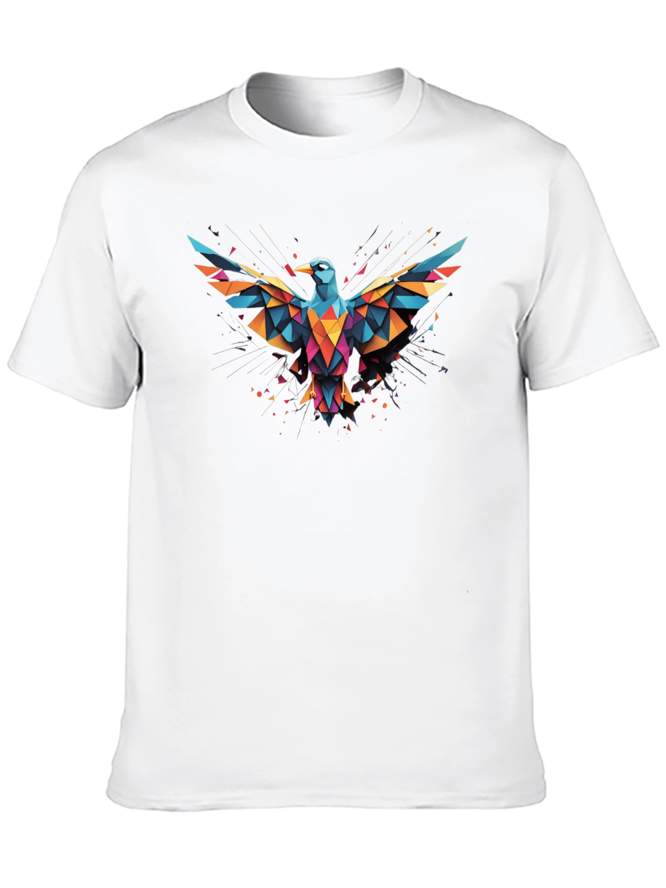 Geometric Bird Graphic Black T-Shirt