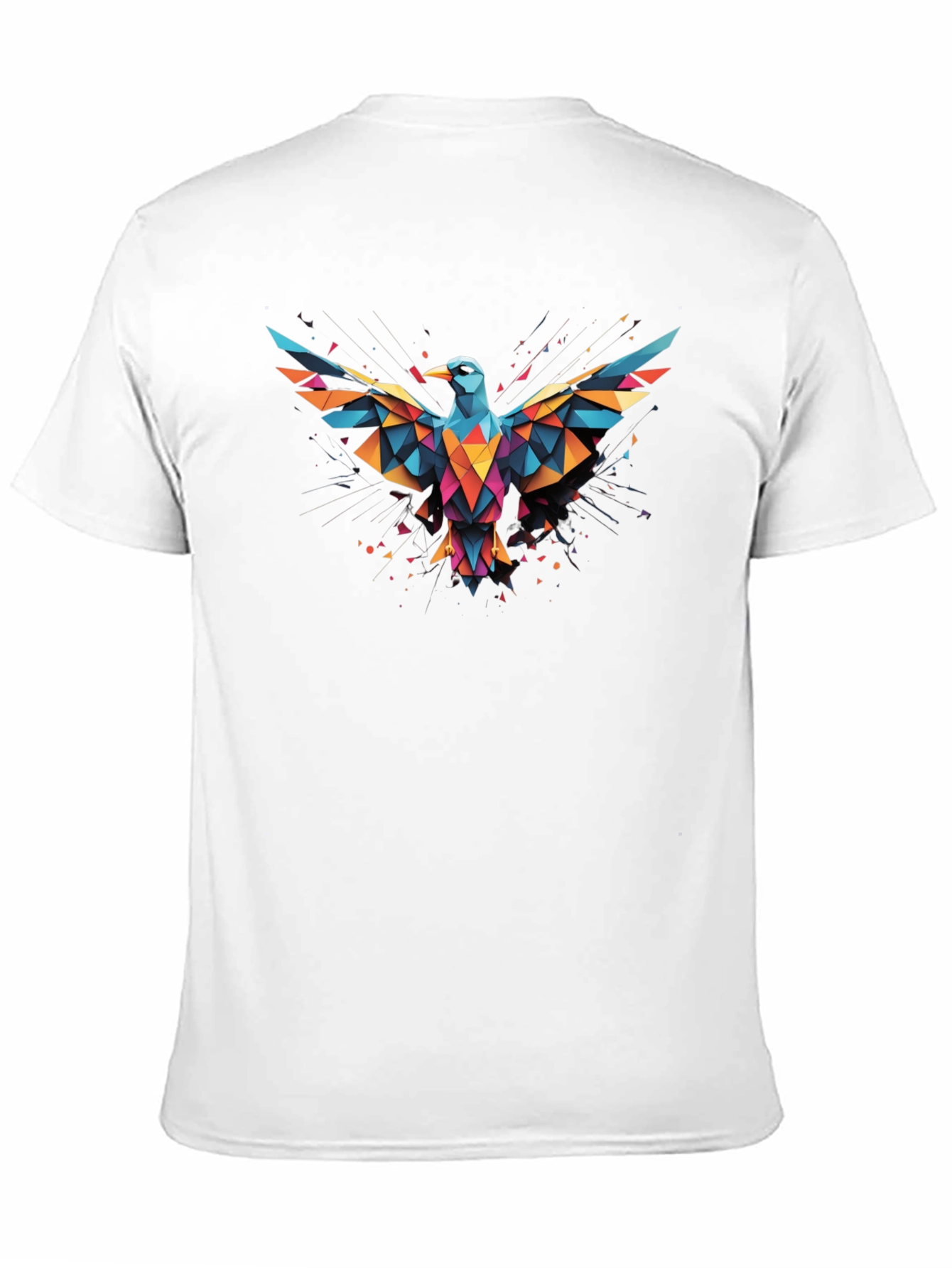 Geometric Bird Graphic Black T-Shirt