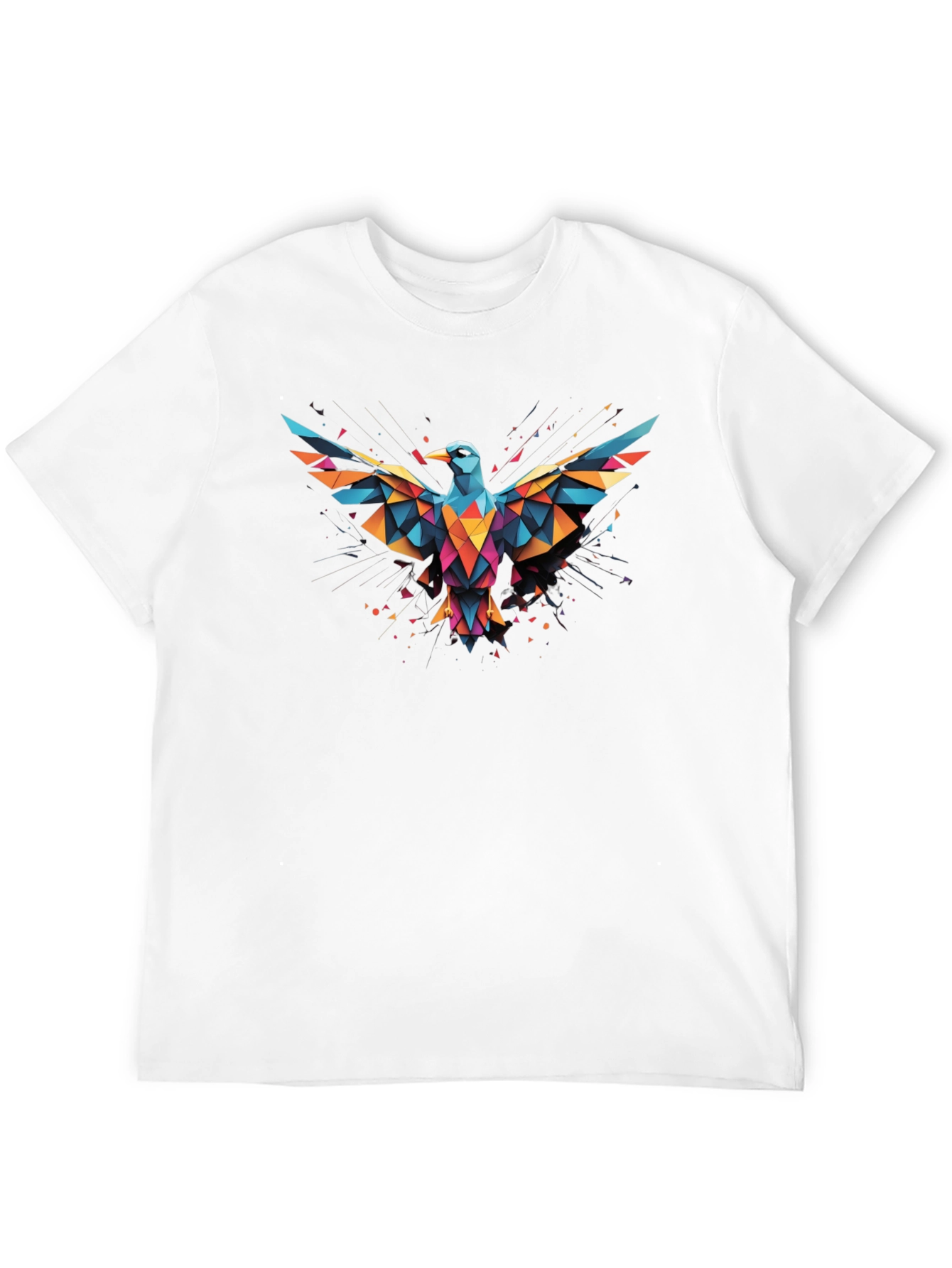Geometric Bird Graphic Black T-Shirt